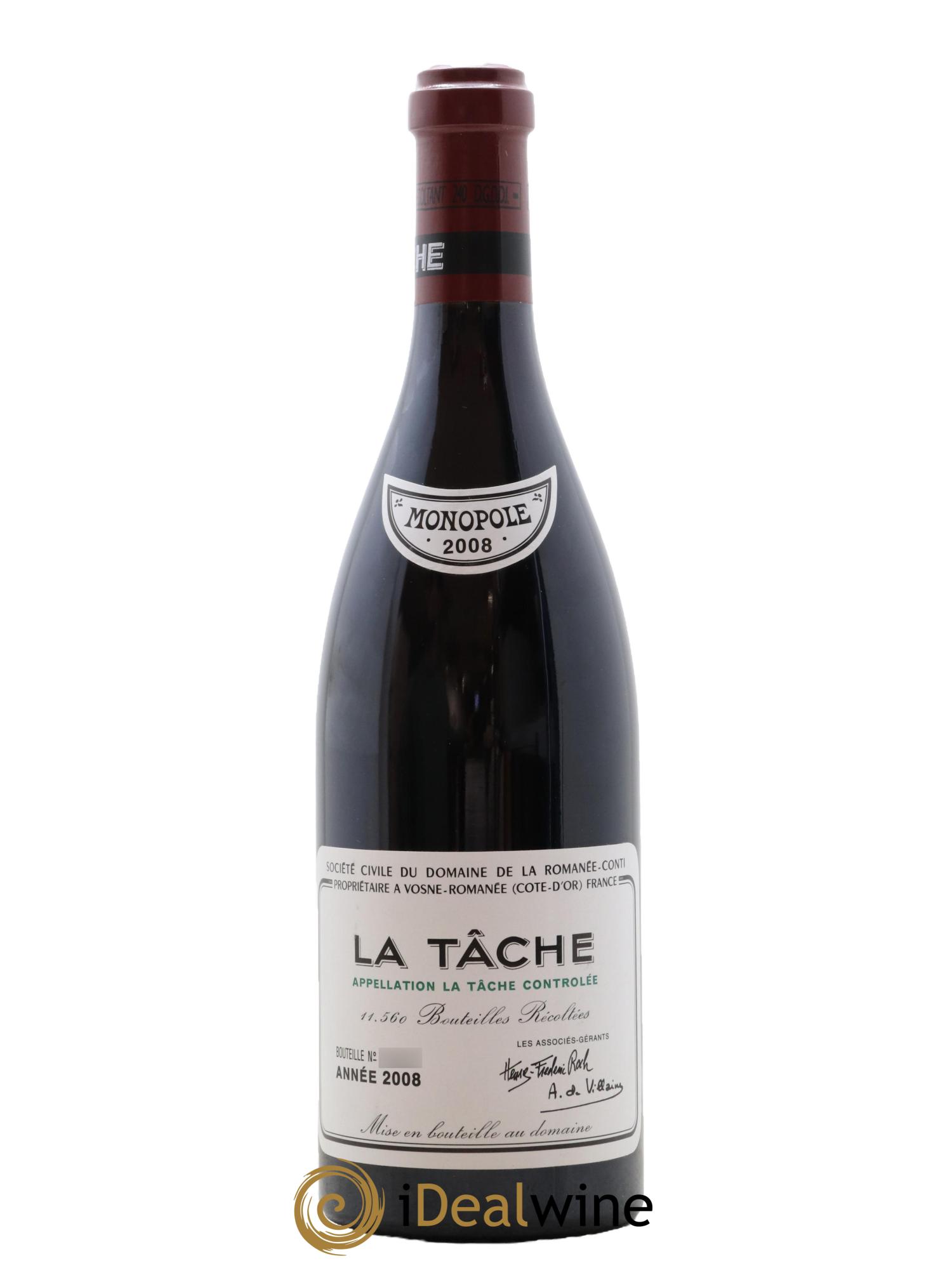 La Tâche Grand Cru Domaine de la Romanée-Conti 2008 - Lotto di 1 bottiglia - 1