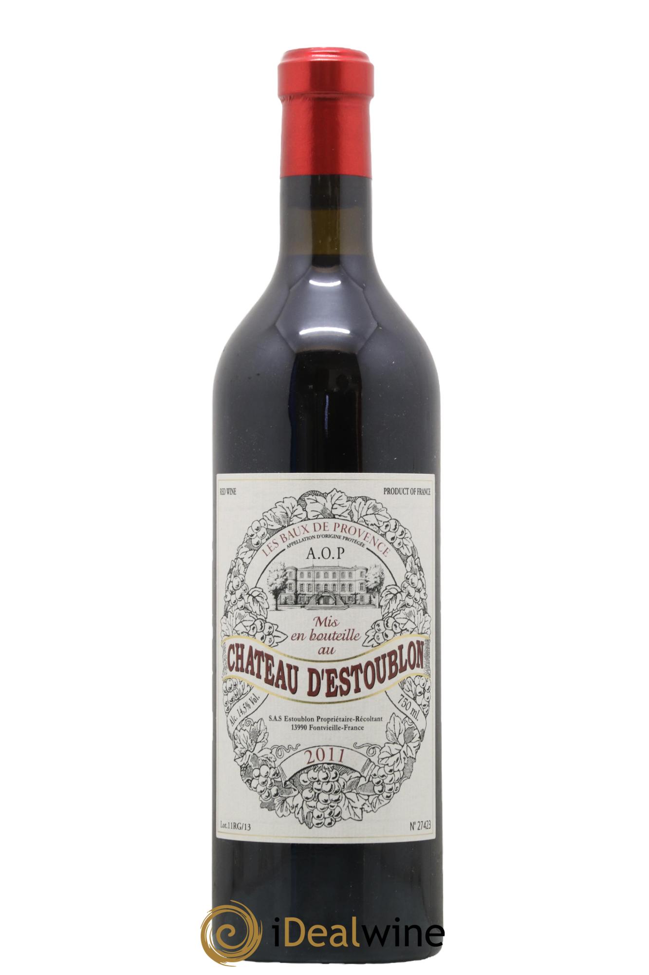 Baux de Provence Château d'Estoublon 2011 - Lot de 1 bouteille - 0