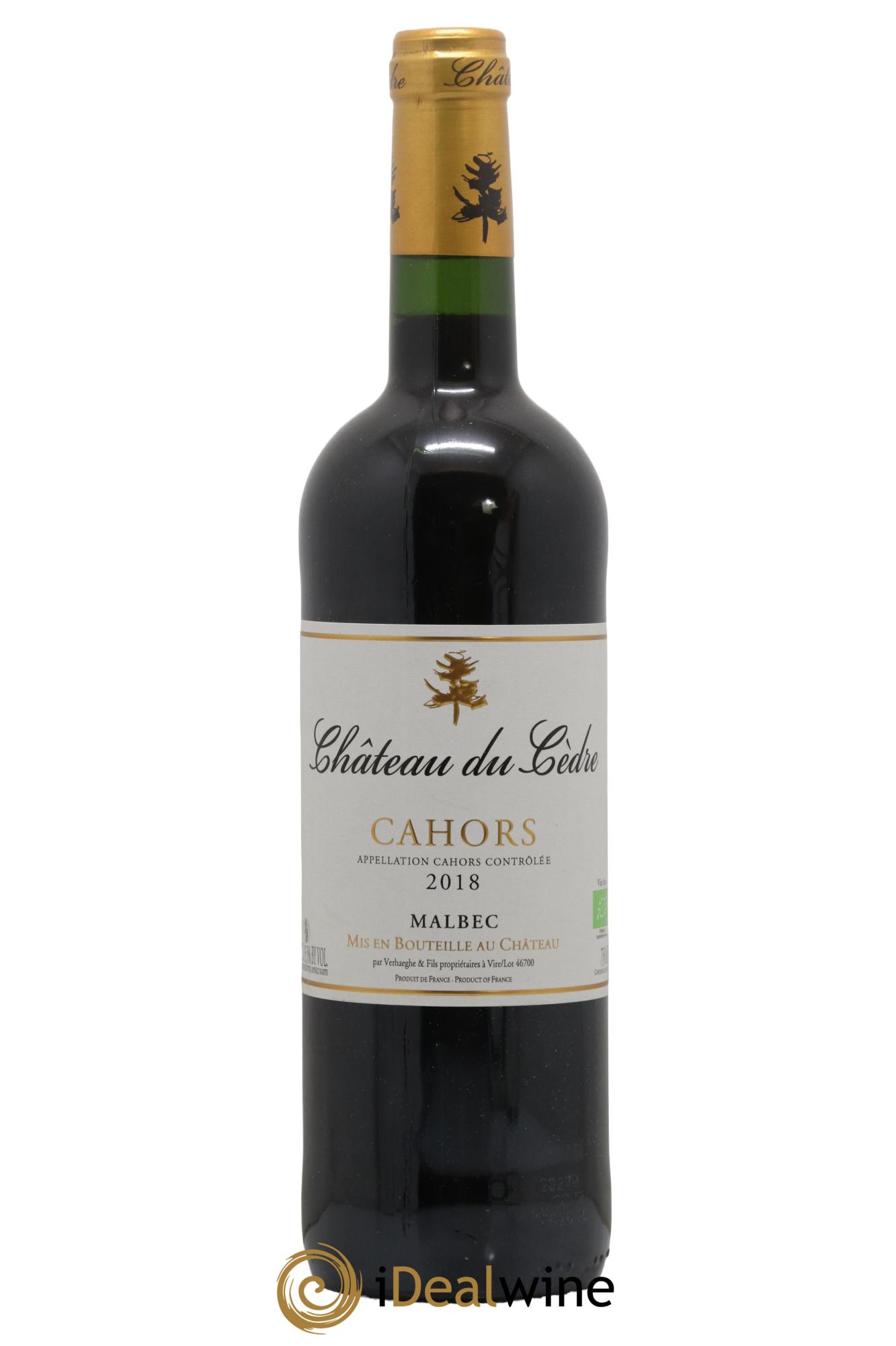 Cahors  Château du Cèdre Pascal et Jean-Marc Verhaeghe  2018 - Lot de 1 bouteille - 0