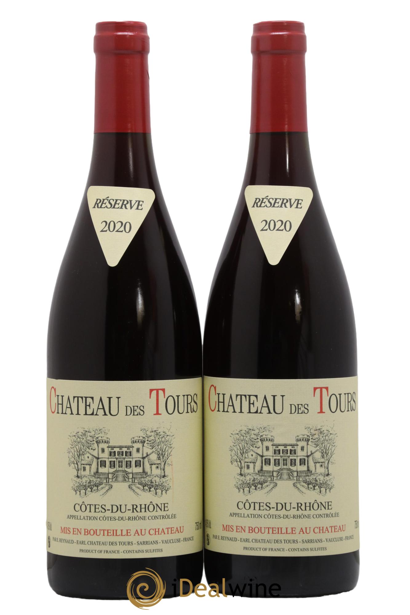 Côtes du Rhône Château des Tours Emmanuel Reynaud 2020 - Lot de 2 bouteilles - 0