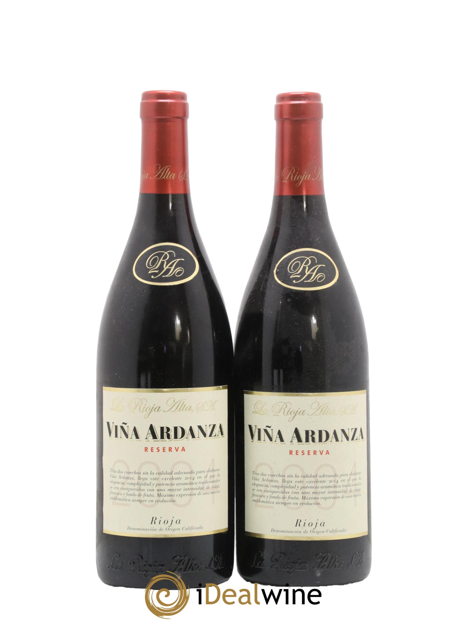 Rioja DOCa Vina Ardanza Reserva La Rioja Alta 2004 - Lot de 2 bouteilles - 0