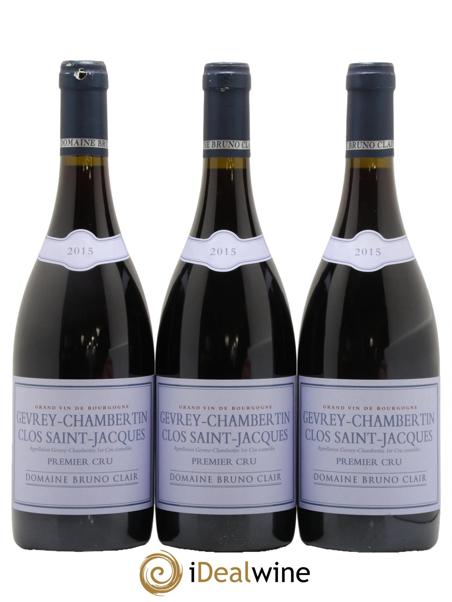 Gevrey-Chambertin 1er Cru Clos Saint-Jacques Bruno Clair (Domaine) 2015 - Posten von 3 Flaschen - 0