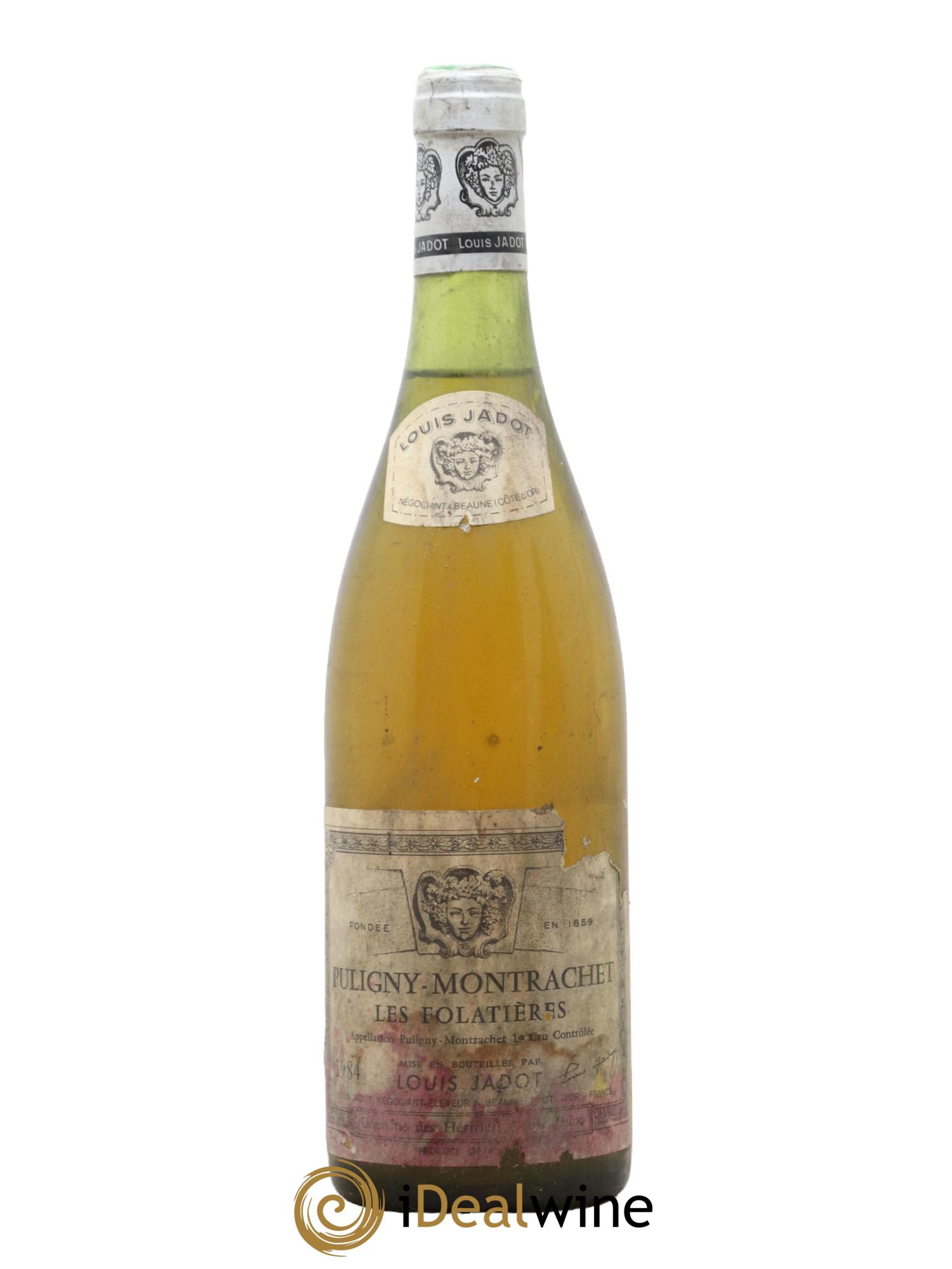 Puligny-Montrachet 1er Cru Les Folatières Domaine Louis Jadot 1984 - Posten von 1 Flasche - 0