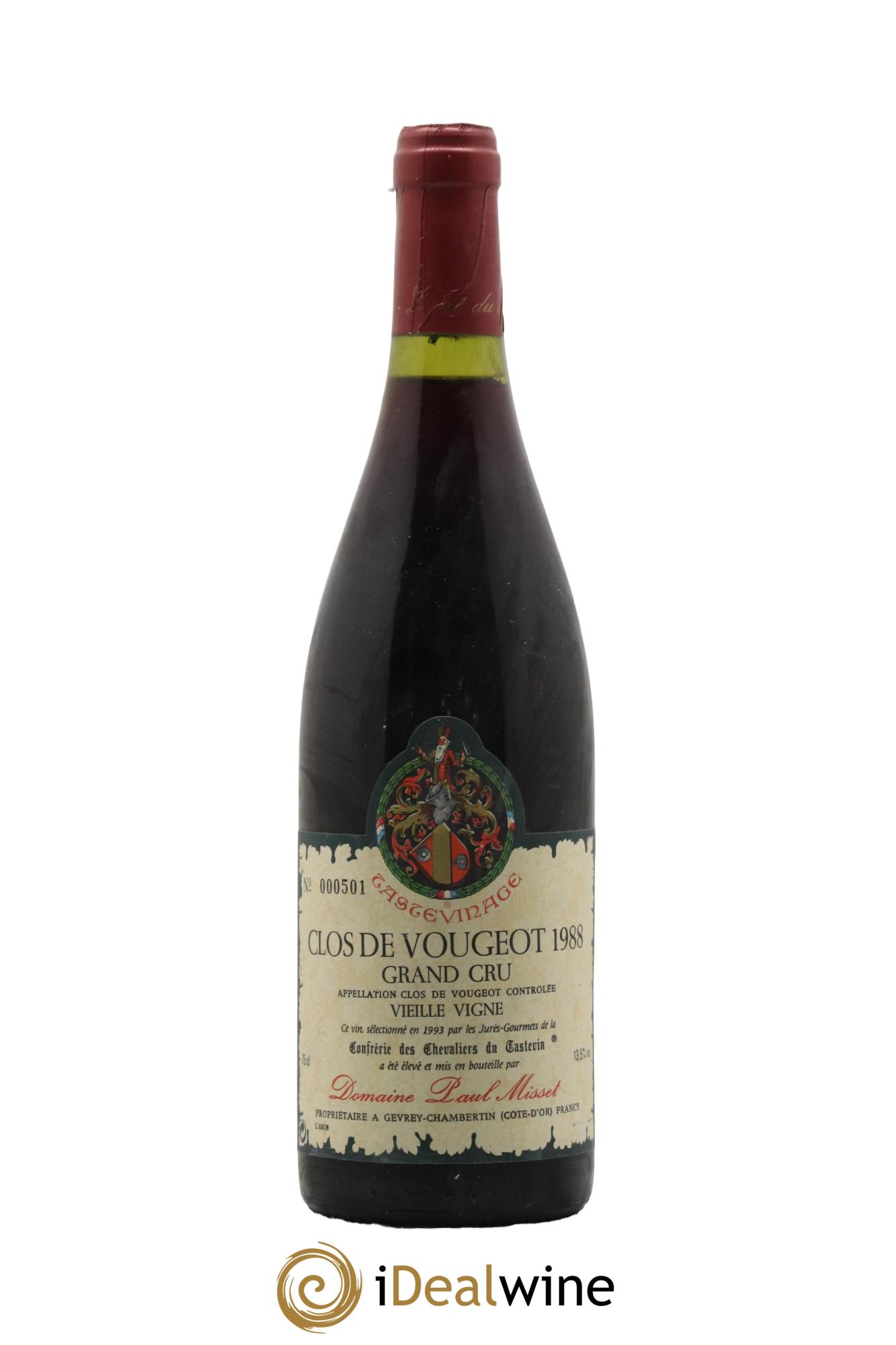 Clos de Vougeot Grand Cru Vieilles Vignes Domaine Paul Misset 1988 - Lot of 1 bottle - 1