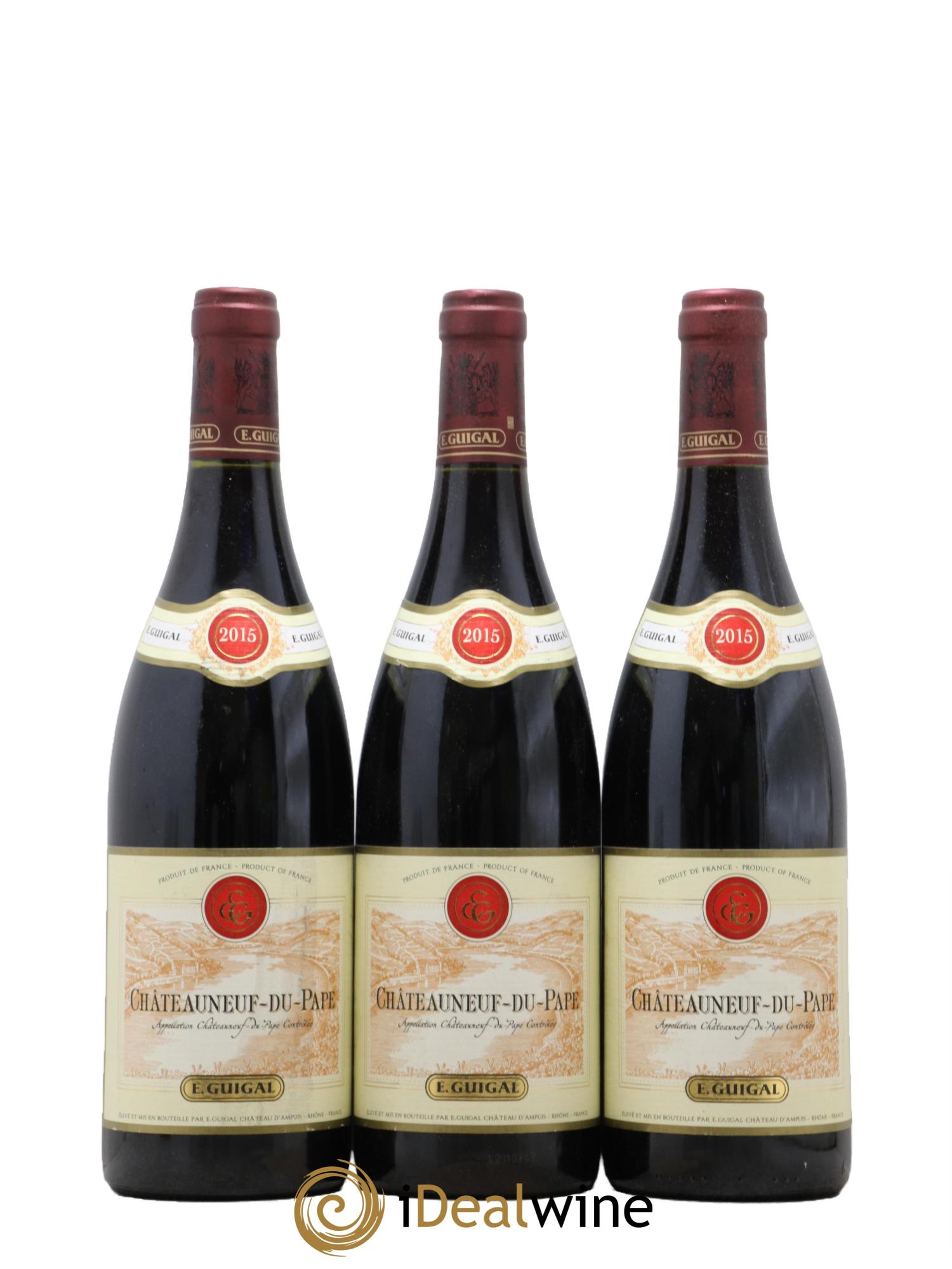 Châteauneuf-du-Pape Guigal 2015 - Lotto di 3 bottiglie - 0