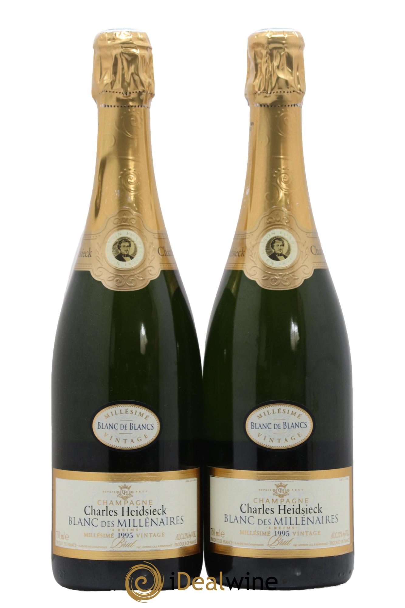 Blanc de Blancs Blanc des Millénaires Brut Charles Heidsieck 1995 - Lot de 2 bouteilles - 0