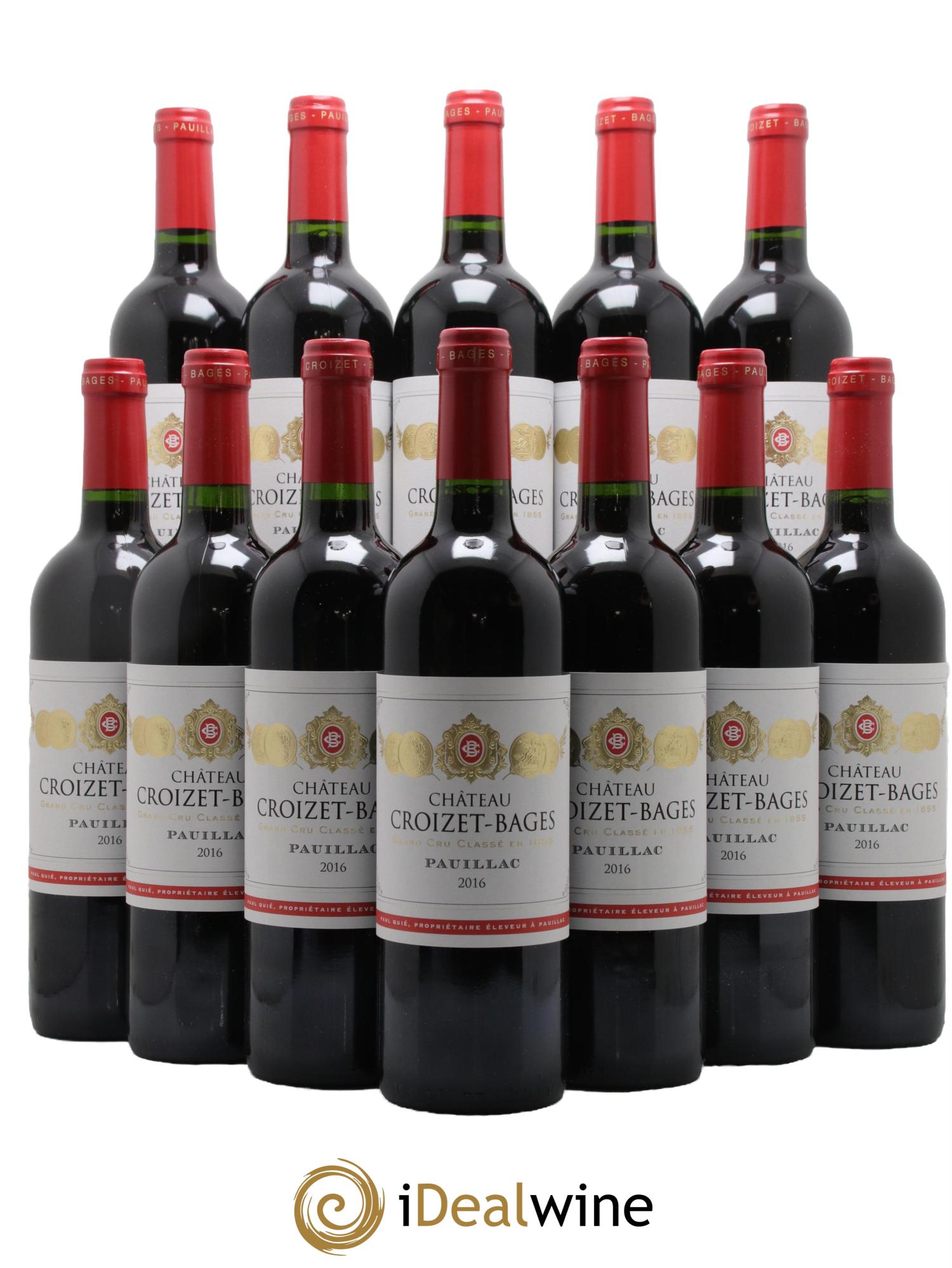 Château Croizet Bages 5ème Grand Cru Classé 2016 - Lot de 12 bouteilles - 0