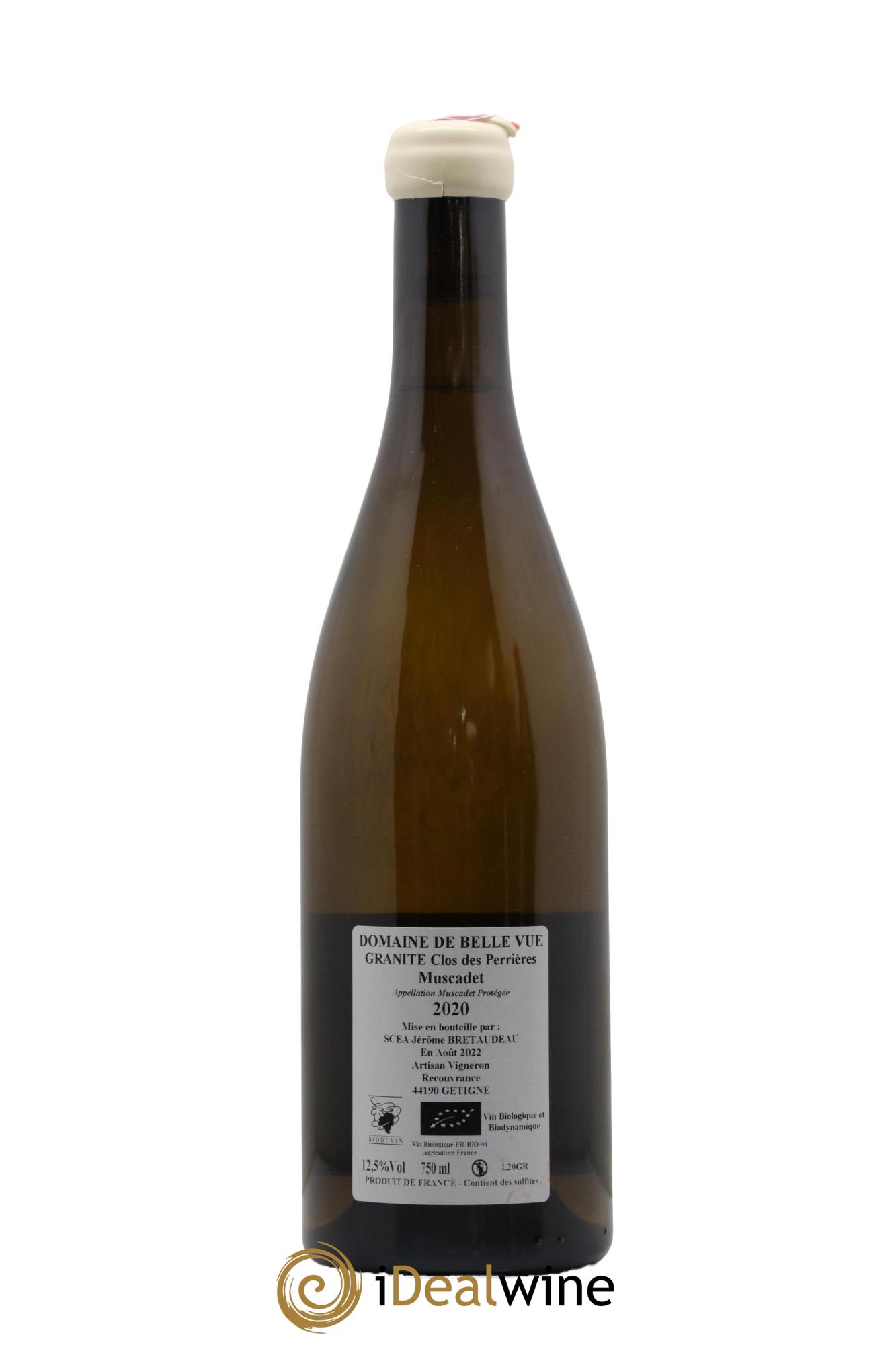 Muscadet-Sèvre-et-Maine Granite Clos des Perrières Jérôme Bretaudeau - Domaine de Bellevue 2020 - Lot of 1 bottle - 1