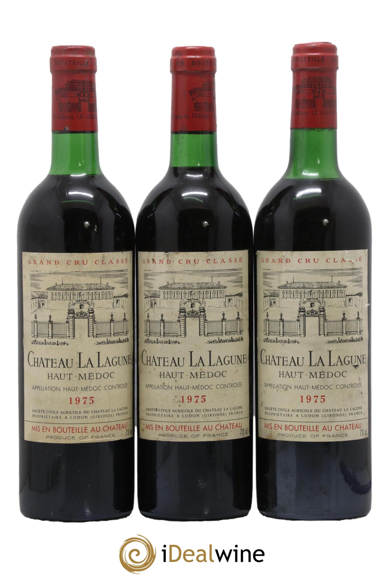 Château la Lagune 3ème Grand Cru Classé  1975 - Lot of 3 bottles - 0