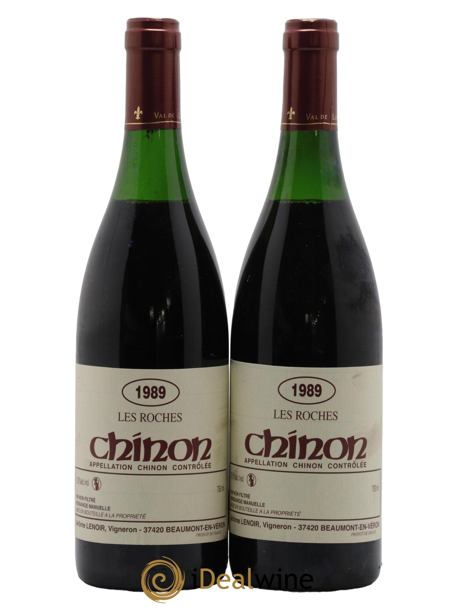 Chinon Les Roches Lenoir (Domaine) 1989 - Lotto di 2 bottiglie - 0