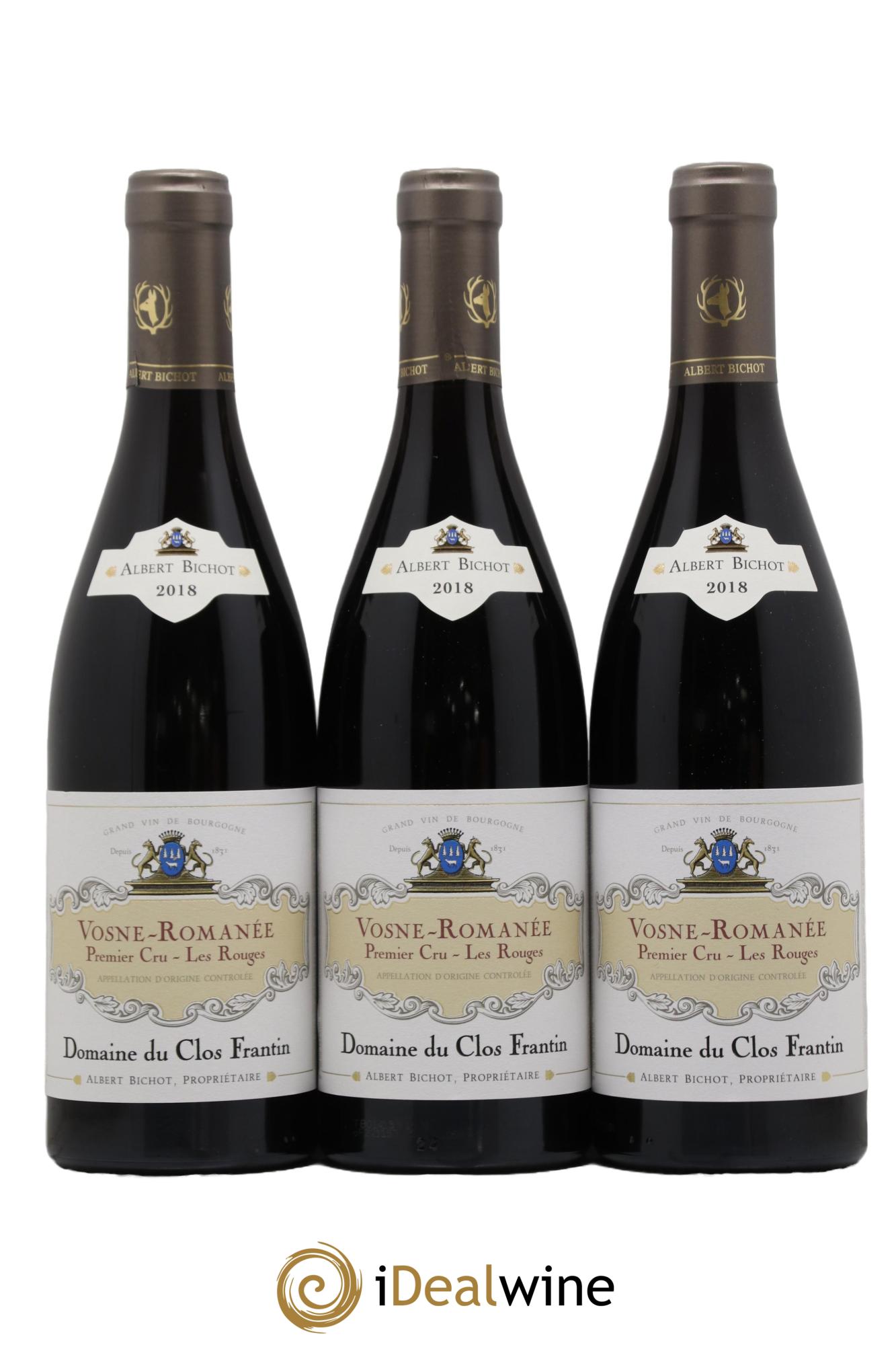 Vosne-Romanée 1er Cru Les Rouges Clos Frantin - Albert Bichot  2018 - Lot of 3 bottles - 0