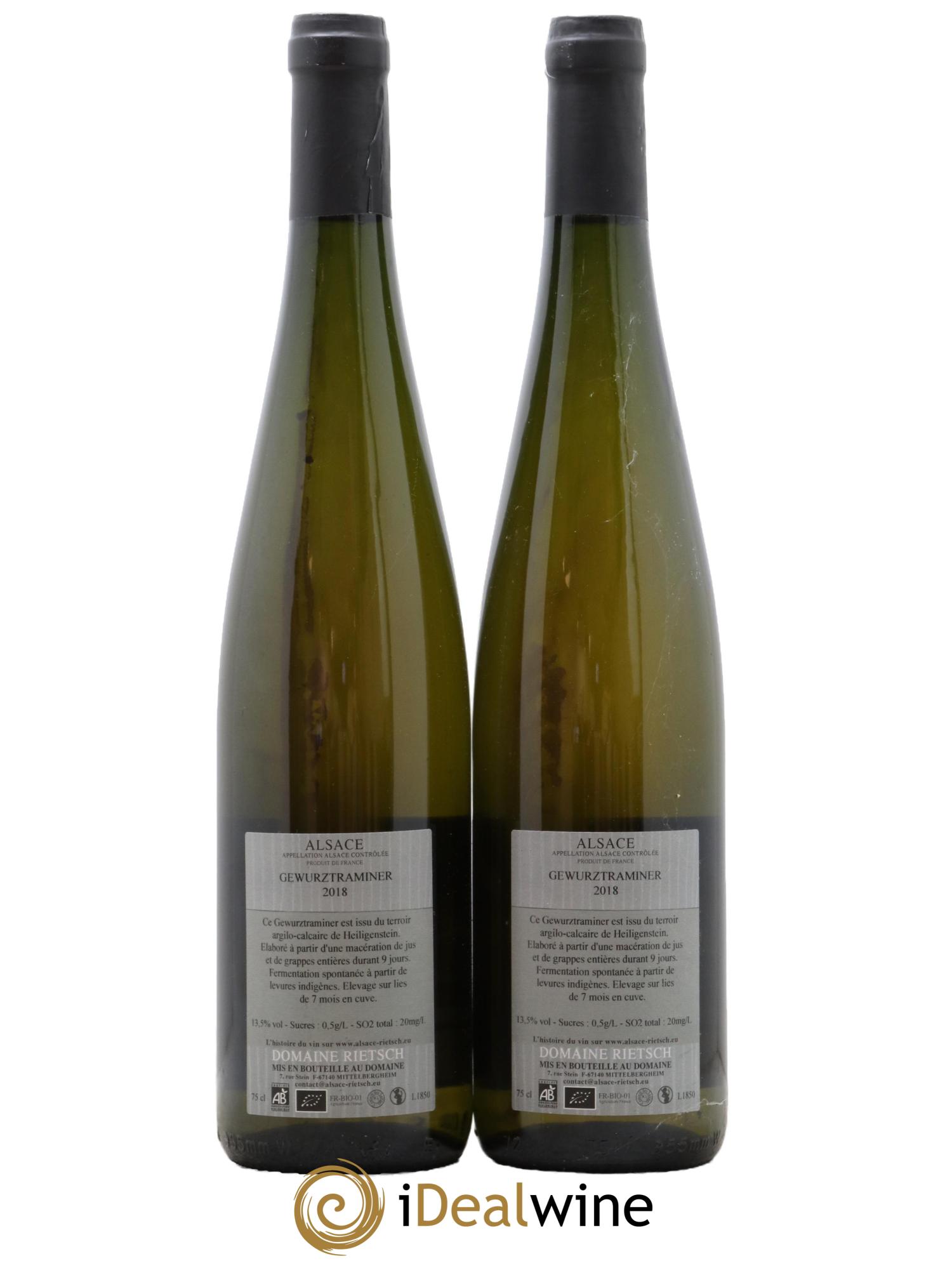 Alsace Gewurztraminer Demoiselle Rietsch 2018 - Lot de 2 bouteilles - 1