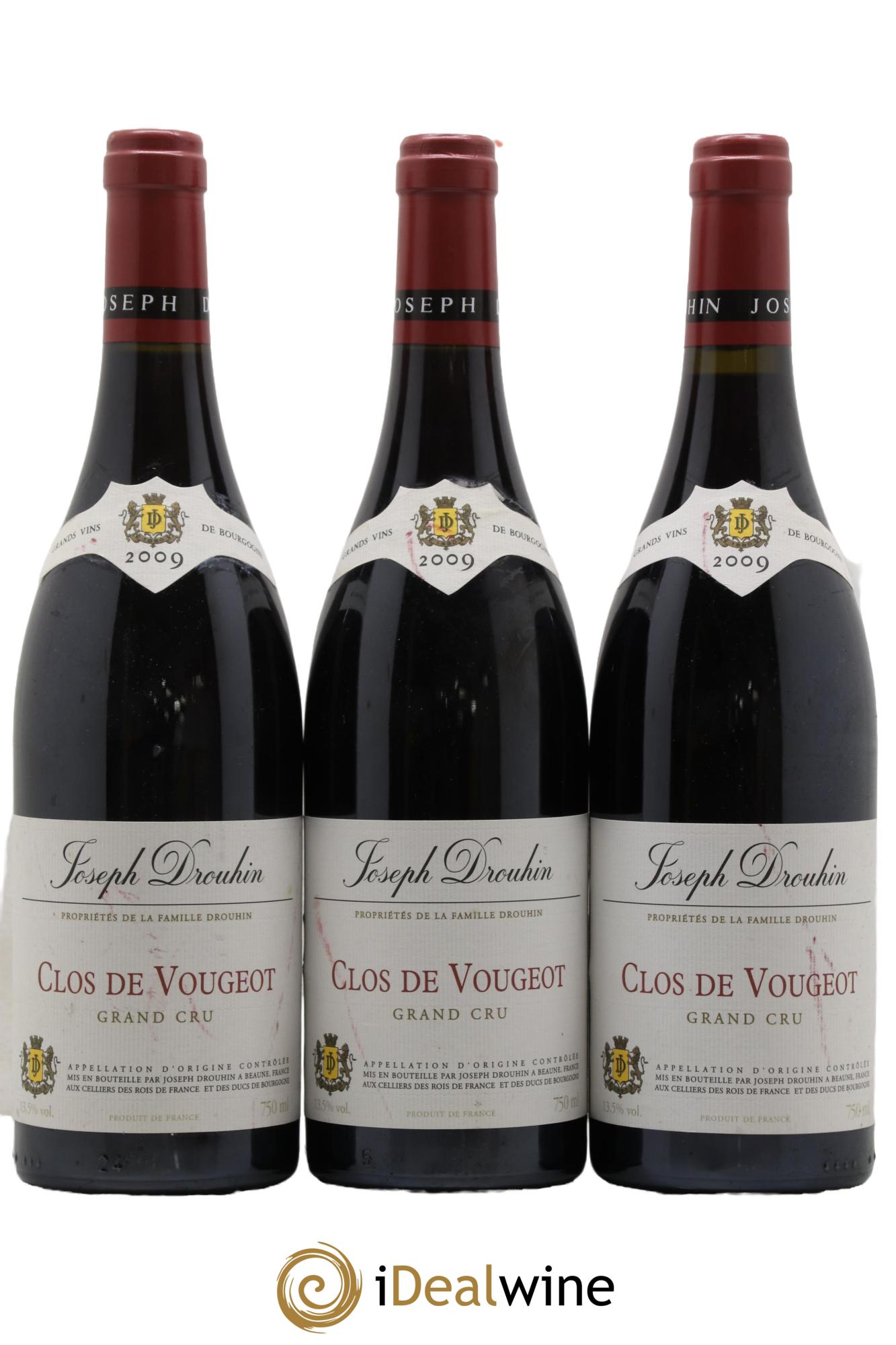 Clos de Vougeot Grand Cru Joseph Drouhin  2009 - Lot of 3 bottles - 0