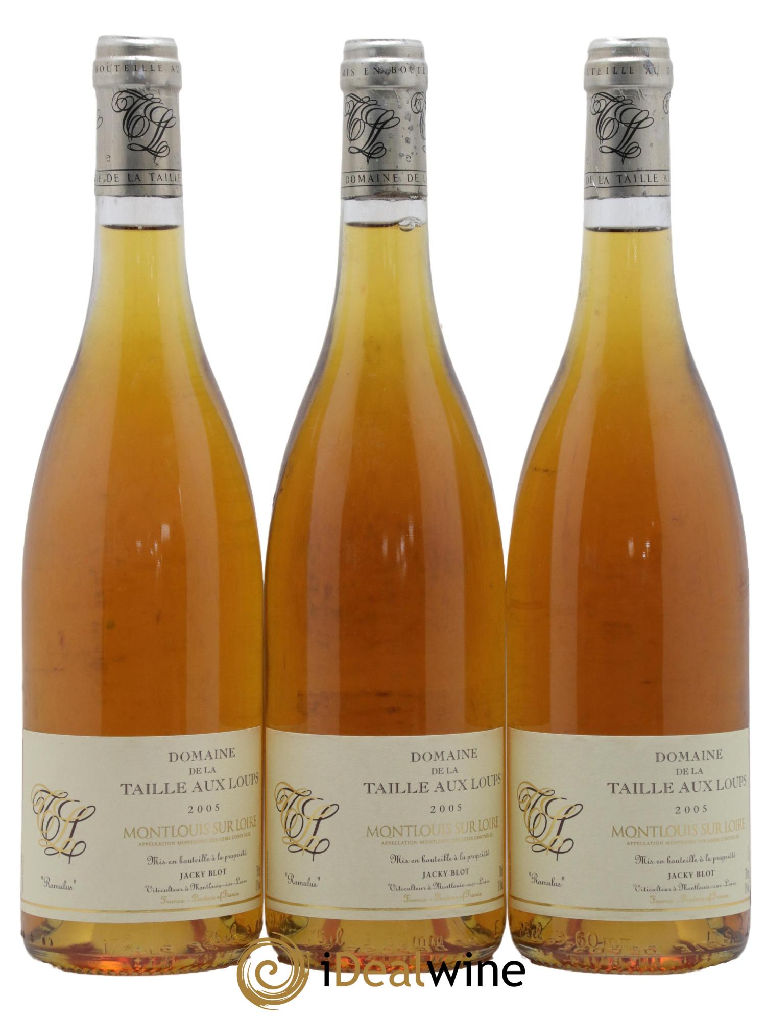 Montlouis-sur-Loire Romulus La Taille aux Loups - Jacky Blot 2005 - Lot de 3 bouteilles - 0