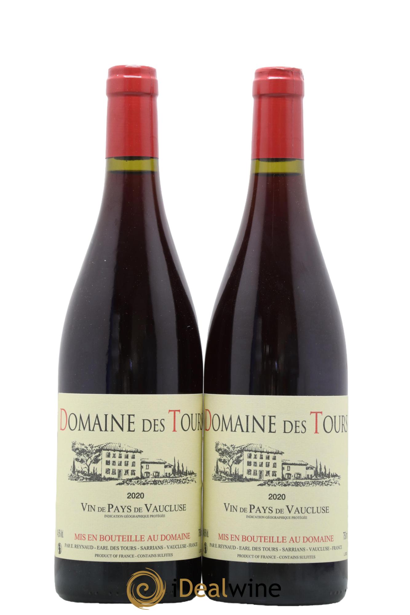 IGP Vaucluse (Vin de Pays de Vaucluse) Domaine des Tours Emmanuel Reynaud  2020 - Lot of 2 bottles - 0