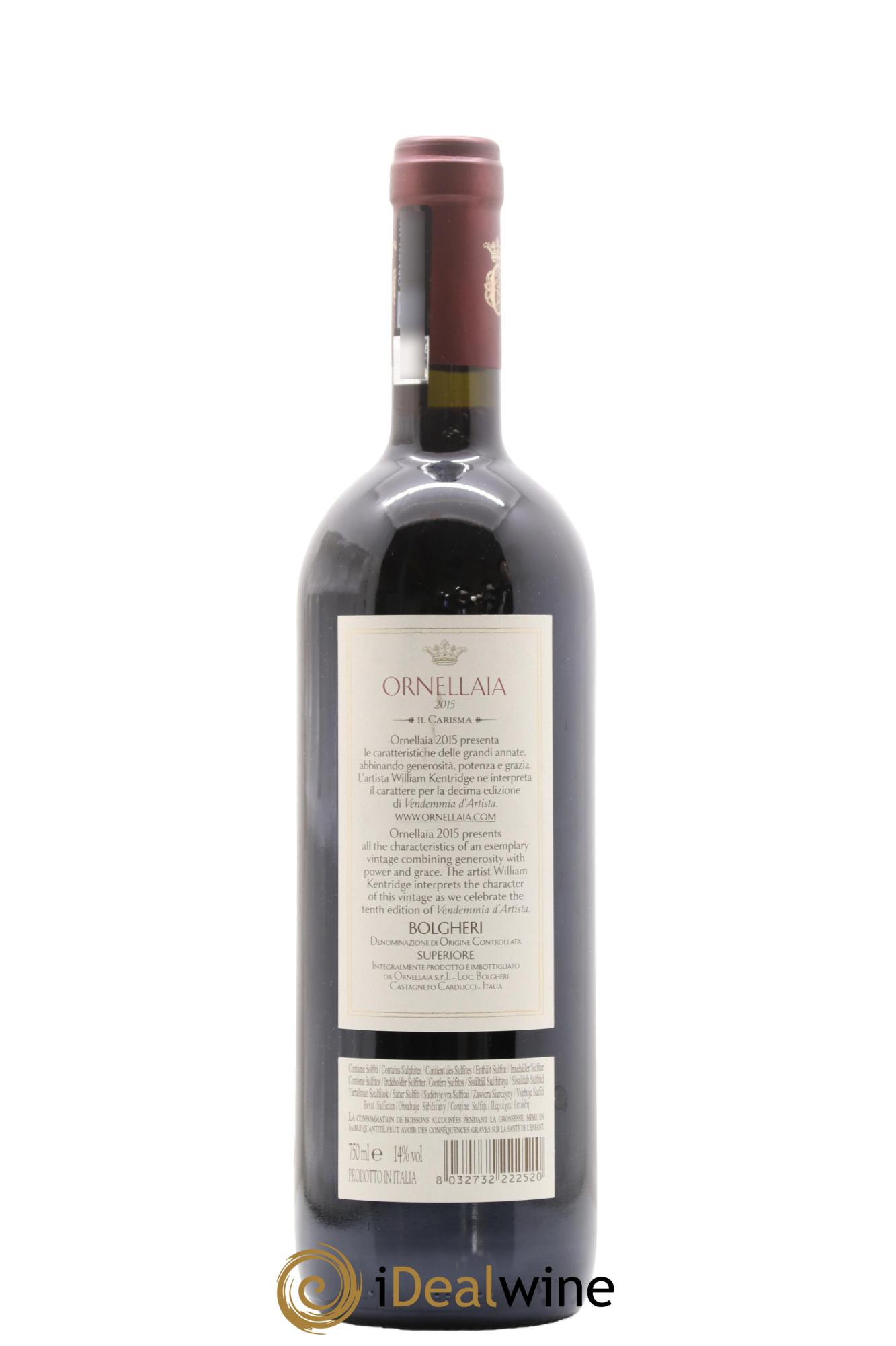 Bolgheri DOC Superiore Ornellaia Tenuta Dell'Ornellaia - Frescobaldi 2015 - Lot de 1 bouteille - 1