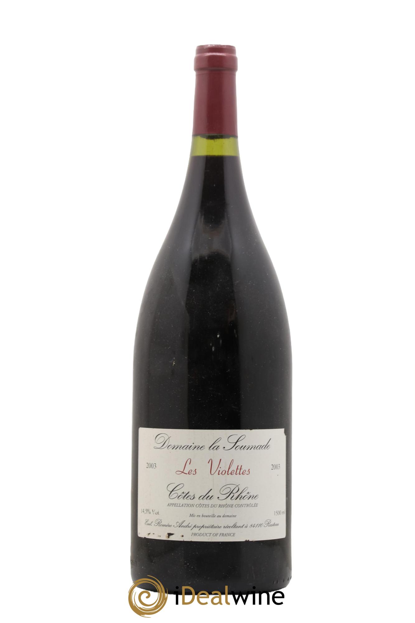 Côtes du Rhône Les Violettes Domaine de la Soumade 2003 - Posten von 1 Magnum - 0