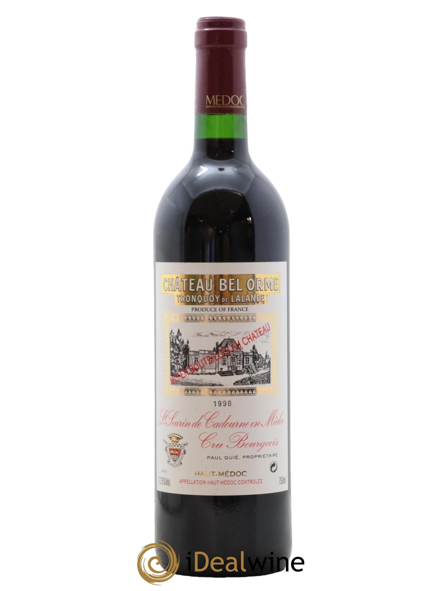 Château Bel Orme Tronquoy de Lalande Cru Bourgeois 1998 - Lot de 1 bouteille - 0