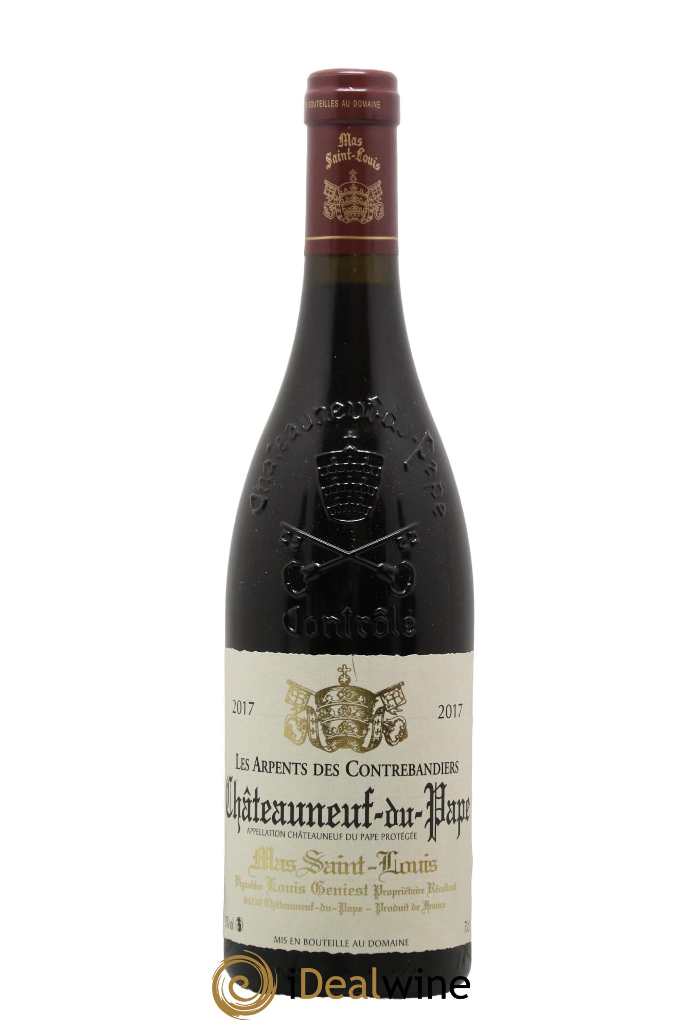 Châteauneuf-du-Pape Les Arpents des Contrebandiers Mas Saint-Louis 2017 - Lot de 1 bouteille - 0