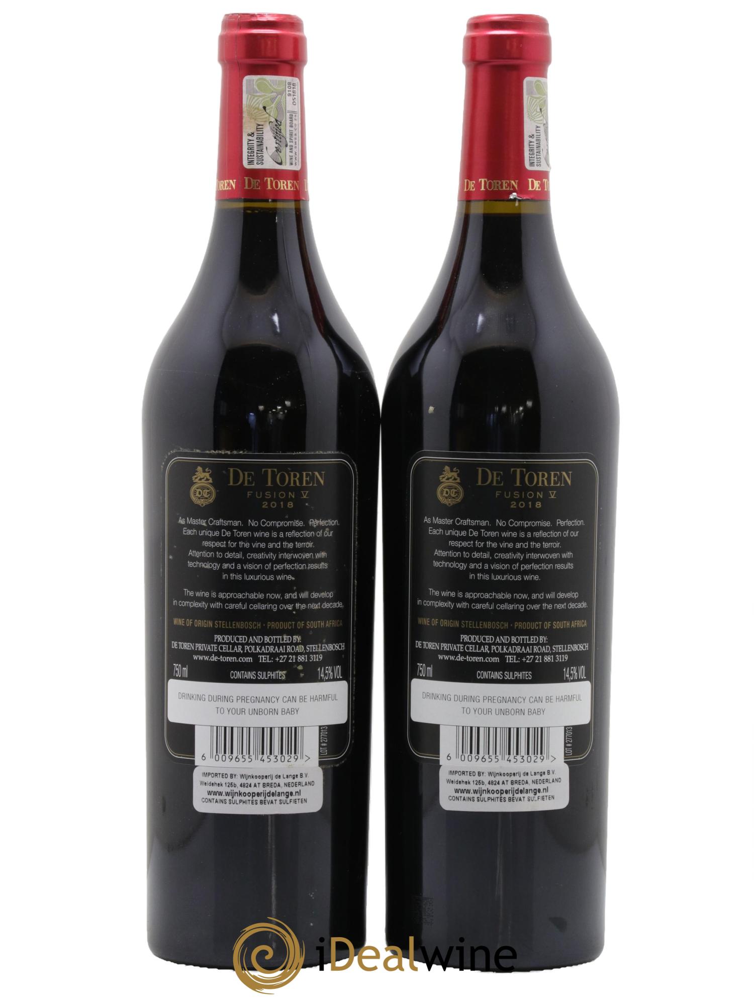 Afrique du Sud Stellenbosch Fusion V de Toren Private Cellar 2018 - Posten von 2 Flaschen - 1