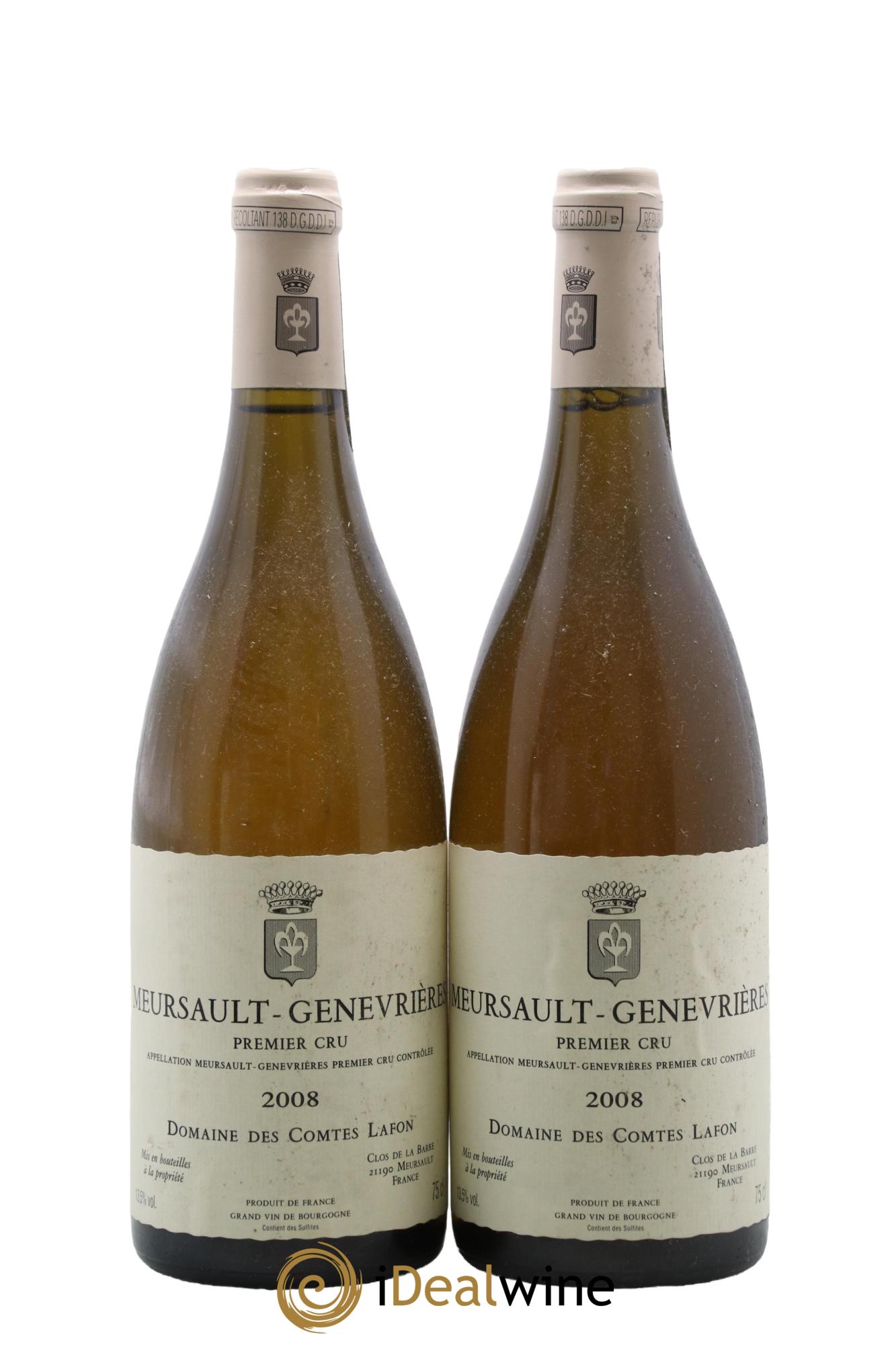 Meursault 1er Cru Genevrières Comtes Lafon (Domaine des) 2008 - Lot de 2 bouteilles - 0