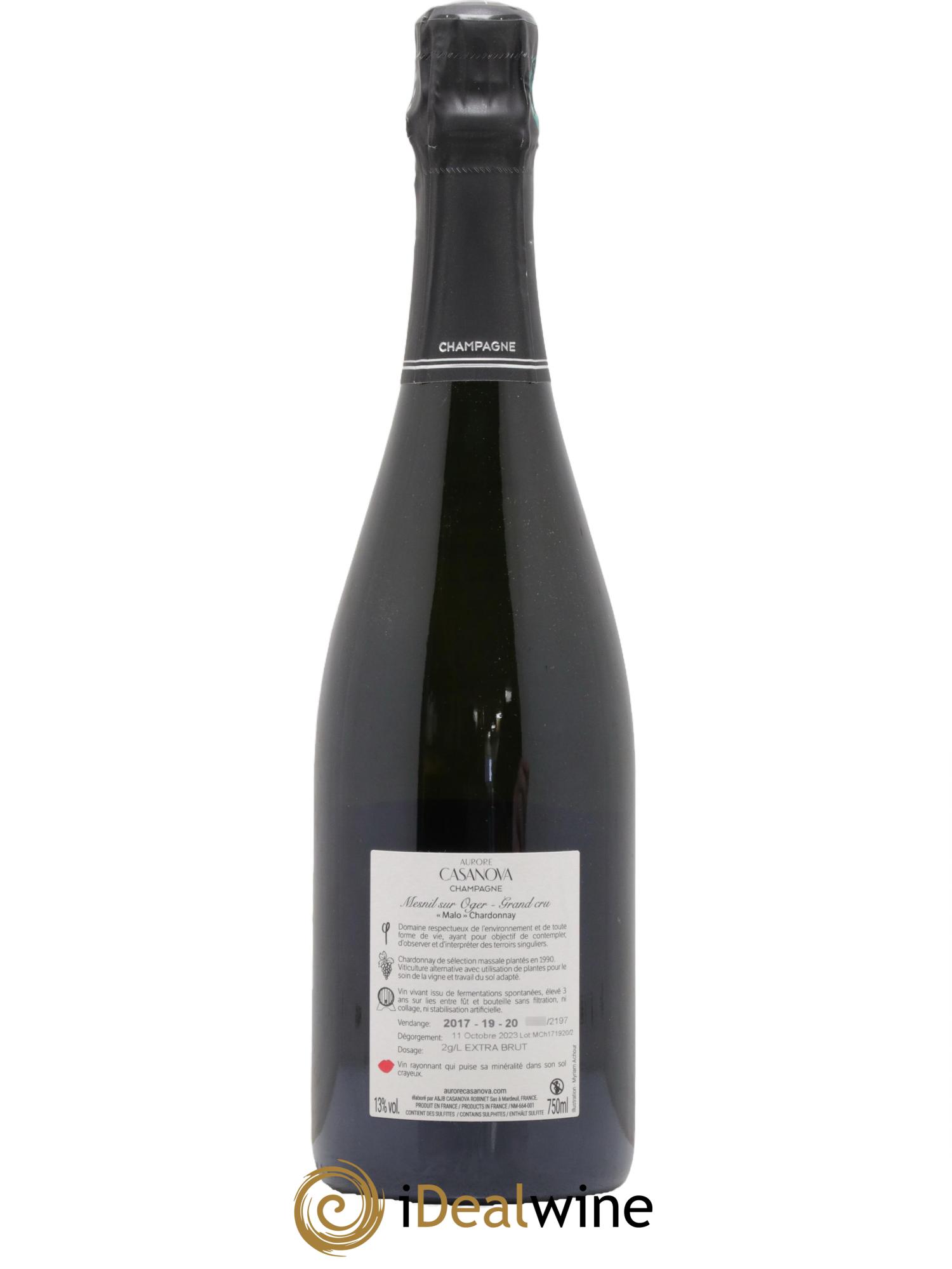 Champagne Malo Chardonnay Grand Cru Aurore Casanova - Lotto di 1 bottiglia - 1