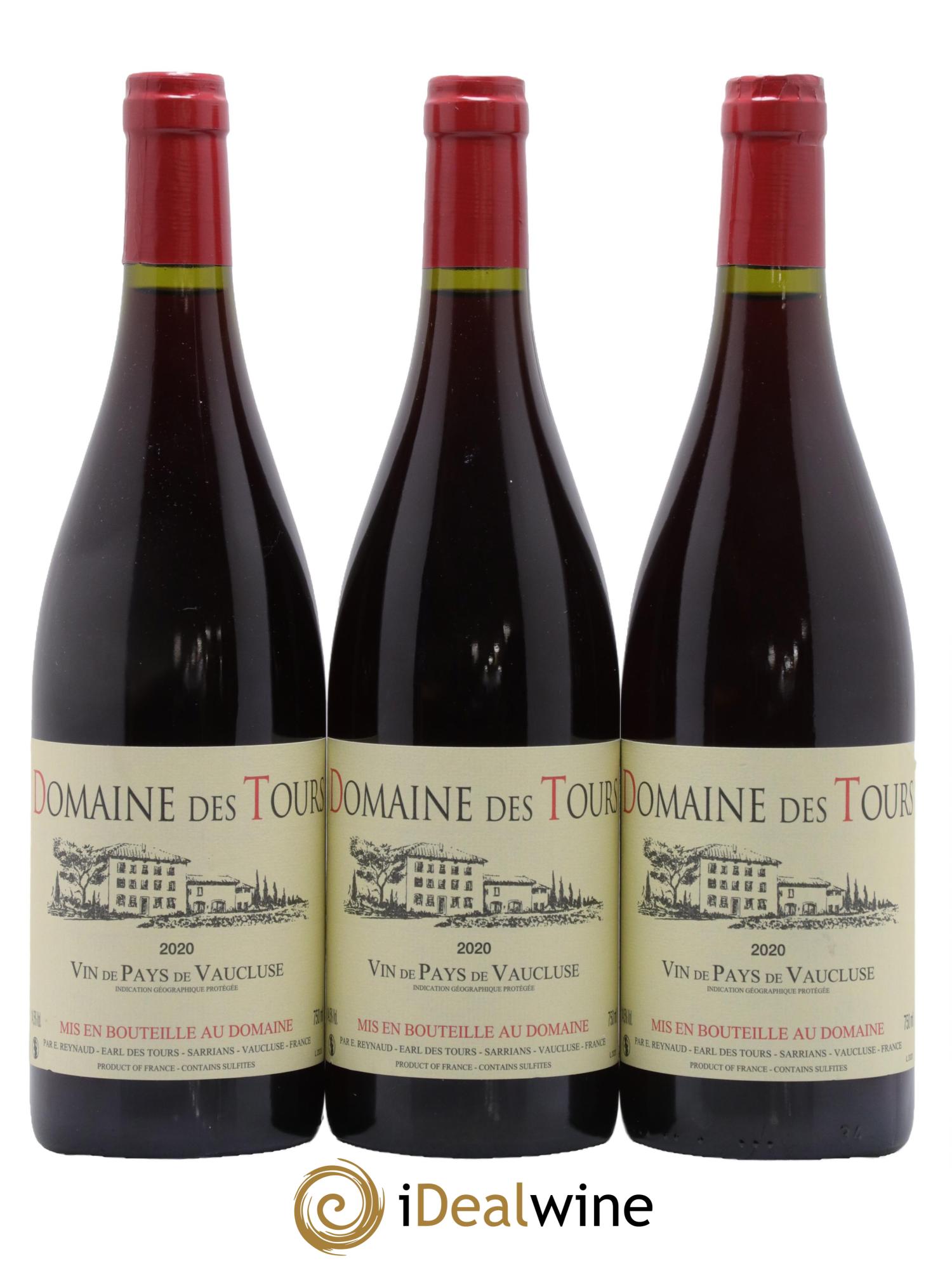 IGP Vaucluse (Vin de Pays de Vaucluse) Domaine des Tours Emmanuel Reynaud 2020 - Lot de 3 bouteilles - 0