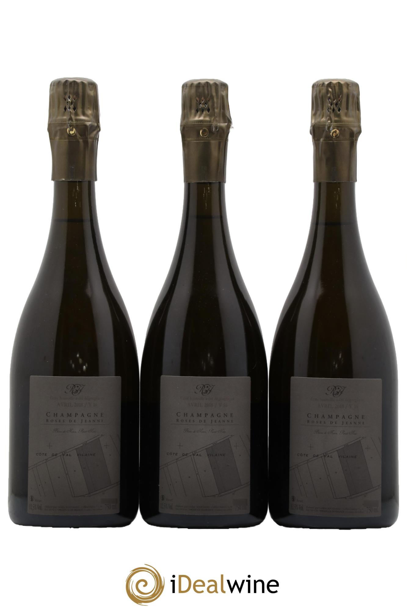 Roses de Jeanne Côte de Val Vilaine Blanc de Noirs Cédric Bouchard 2016 - Lotto di 3 bottiglie - 1