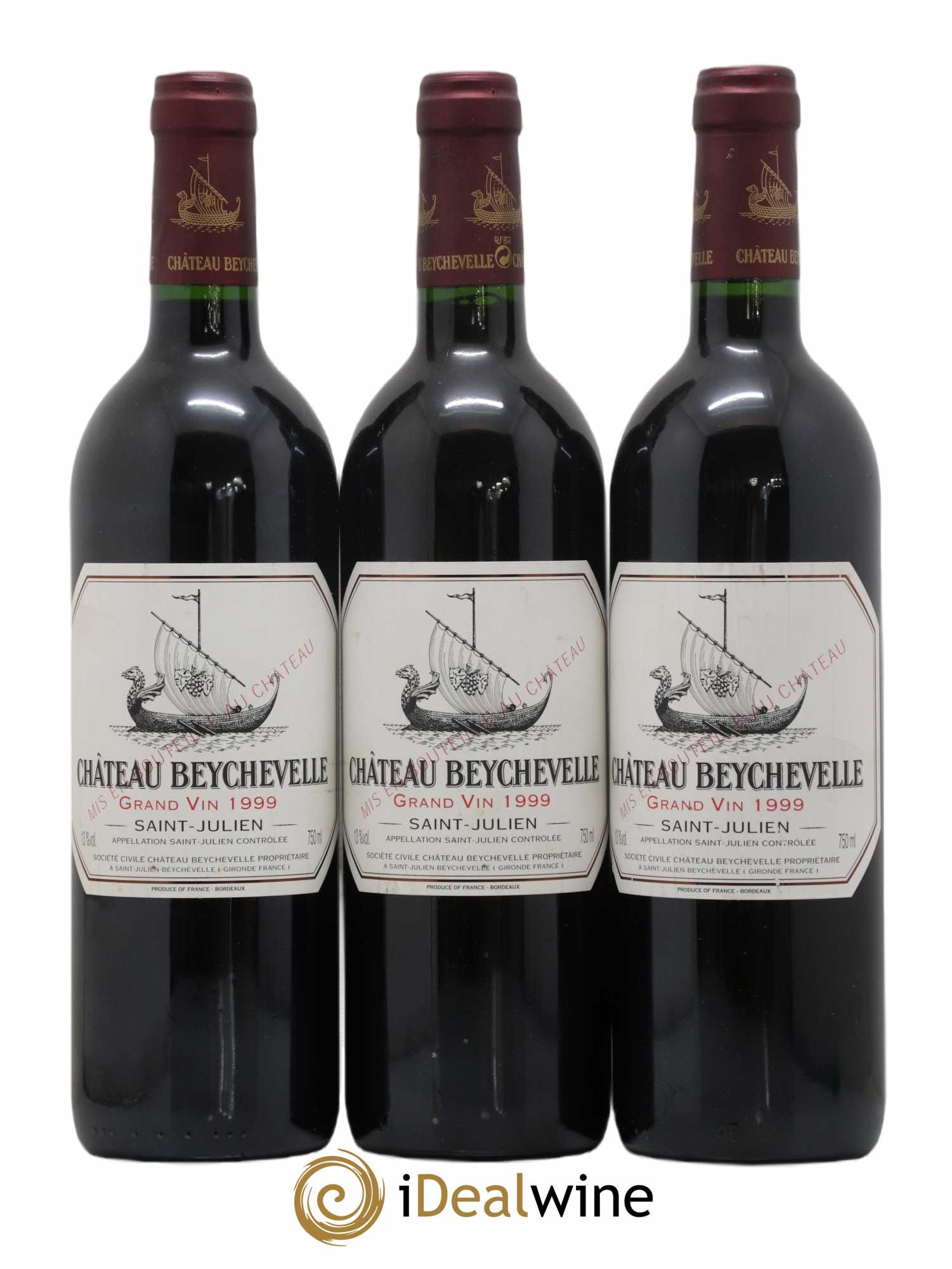 Château Beychevelle 4ème Grand Cru Classé 1999 - Lot de 3 bouteilles - 0