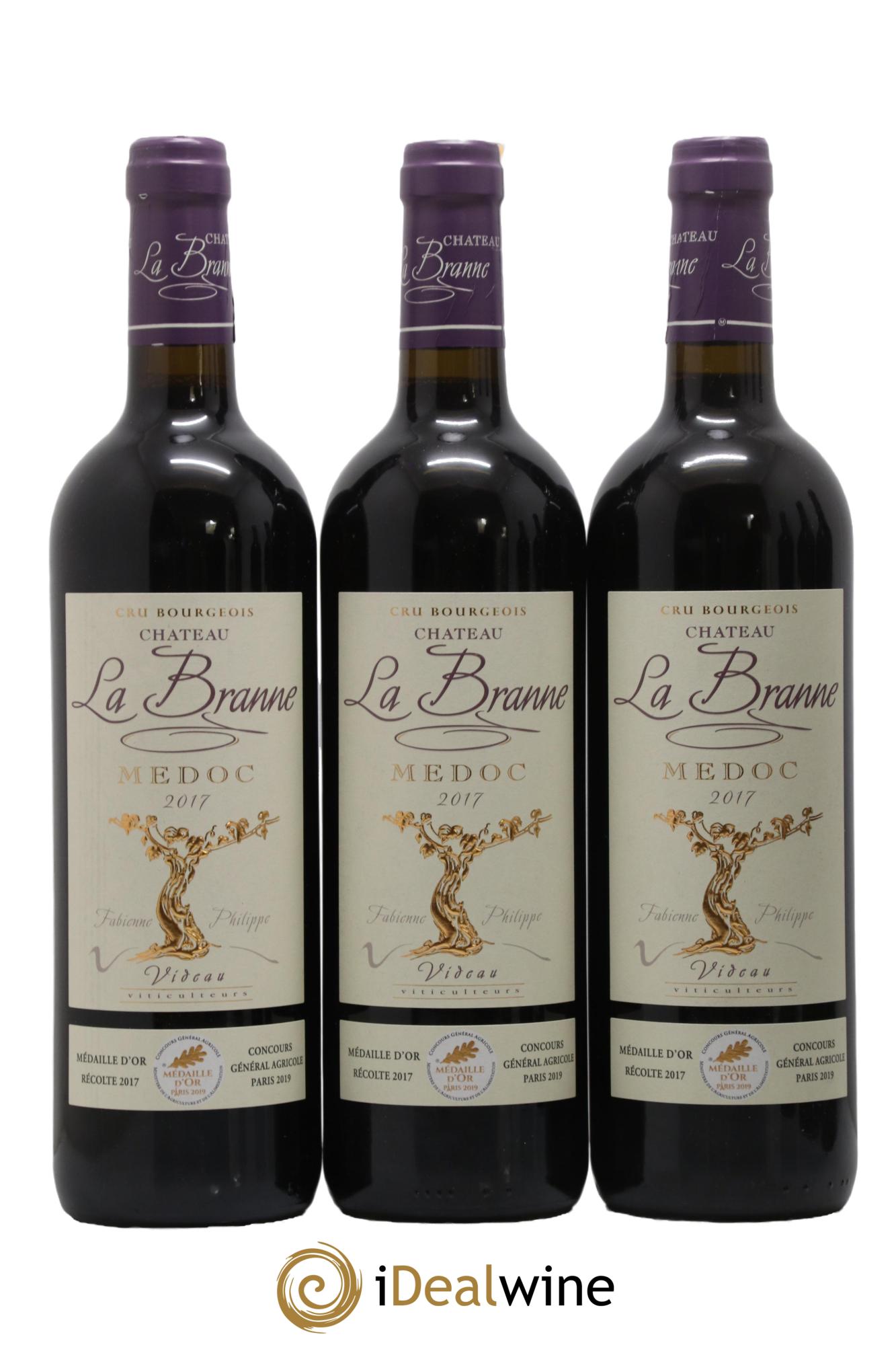 Médoc Chateau La Branne 2017 - Lot de 6 bouteilles - 1