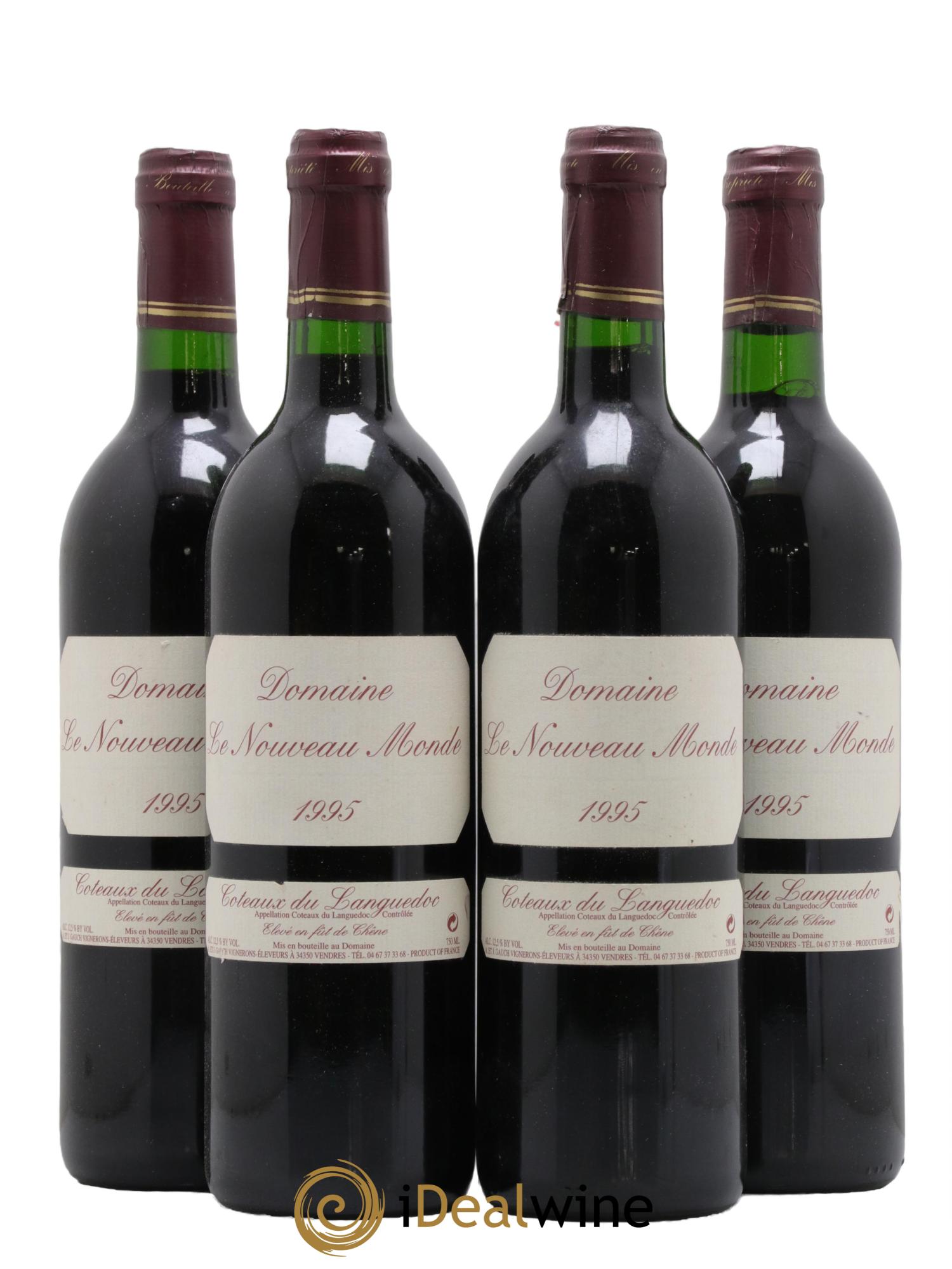 Coteaux du Languedoc Domaine Le Nouveau Monde 1995 - Lot de 4 bouteilles - 0