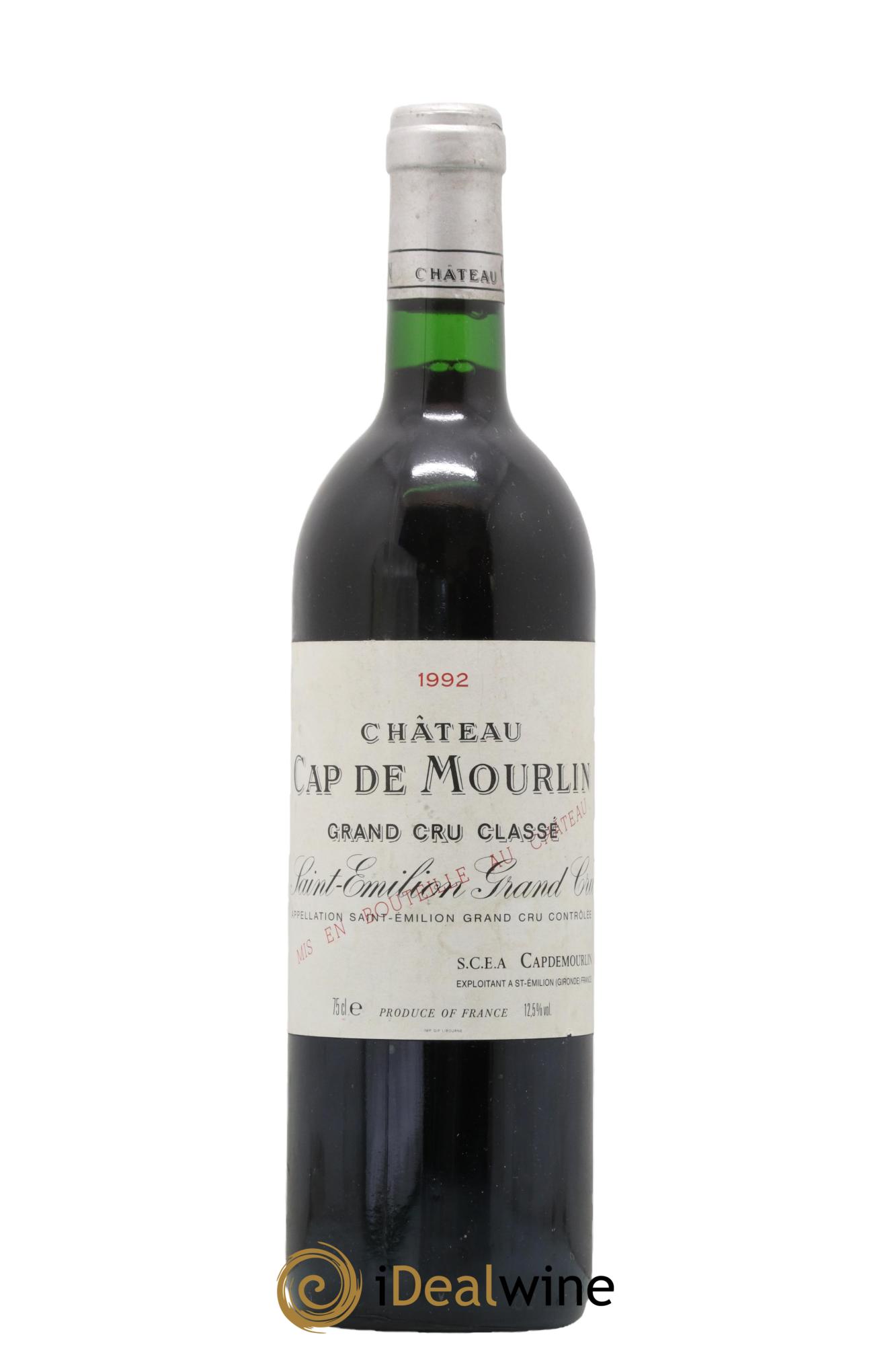 Château Cap de Mourlin Grand Cru Classé 1992 - Lot de 1 bouteille - 0