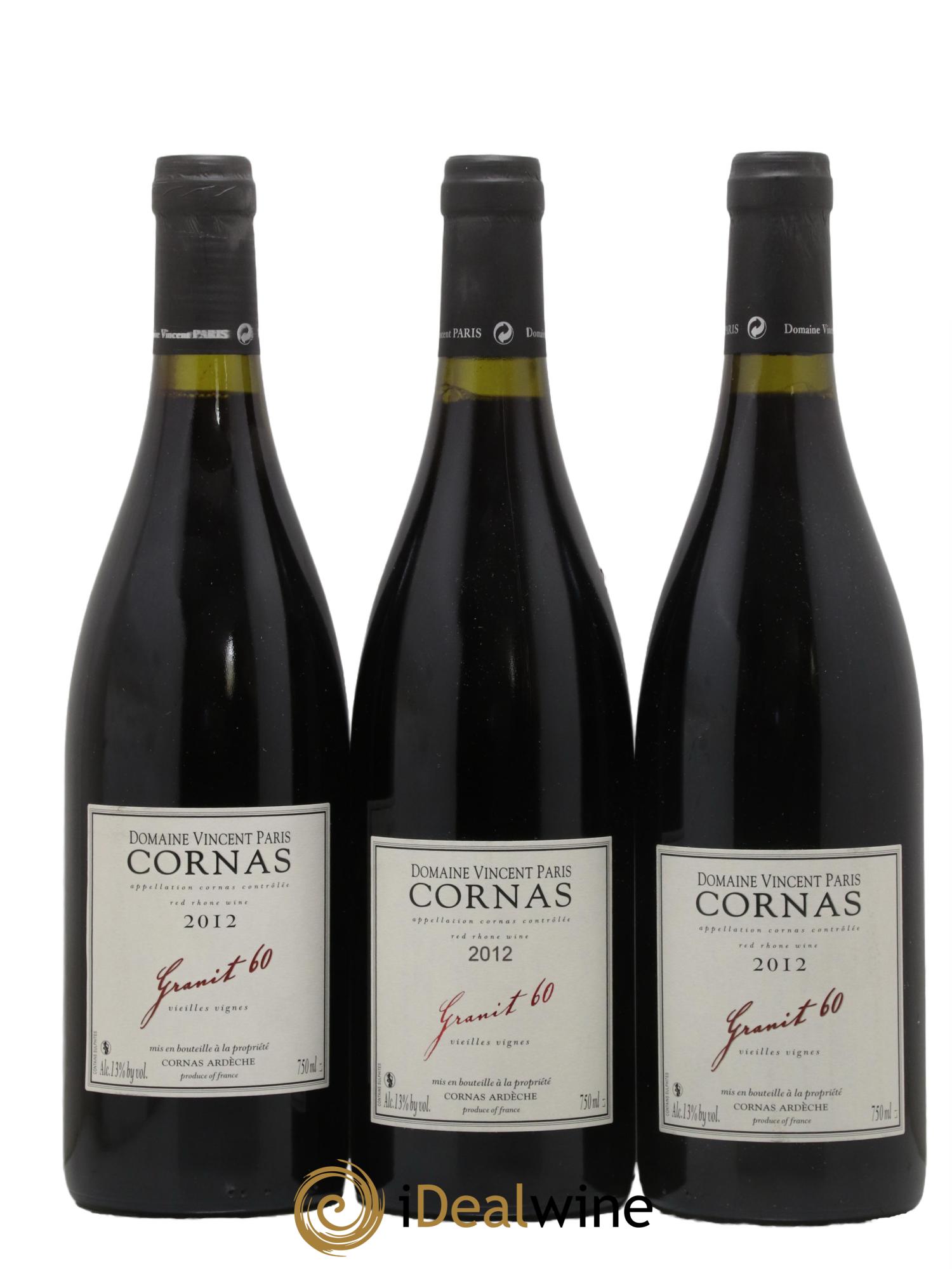 Cornas Granit 60 Vieilles Vignes Vincent Paris 2012 - Lotto di 3 bottiglie - 0