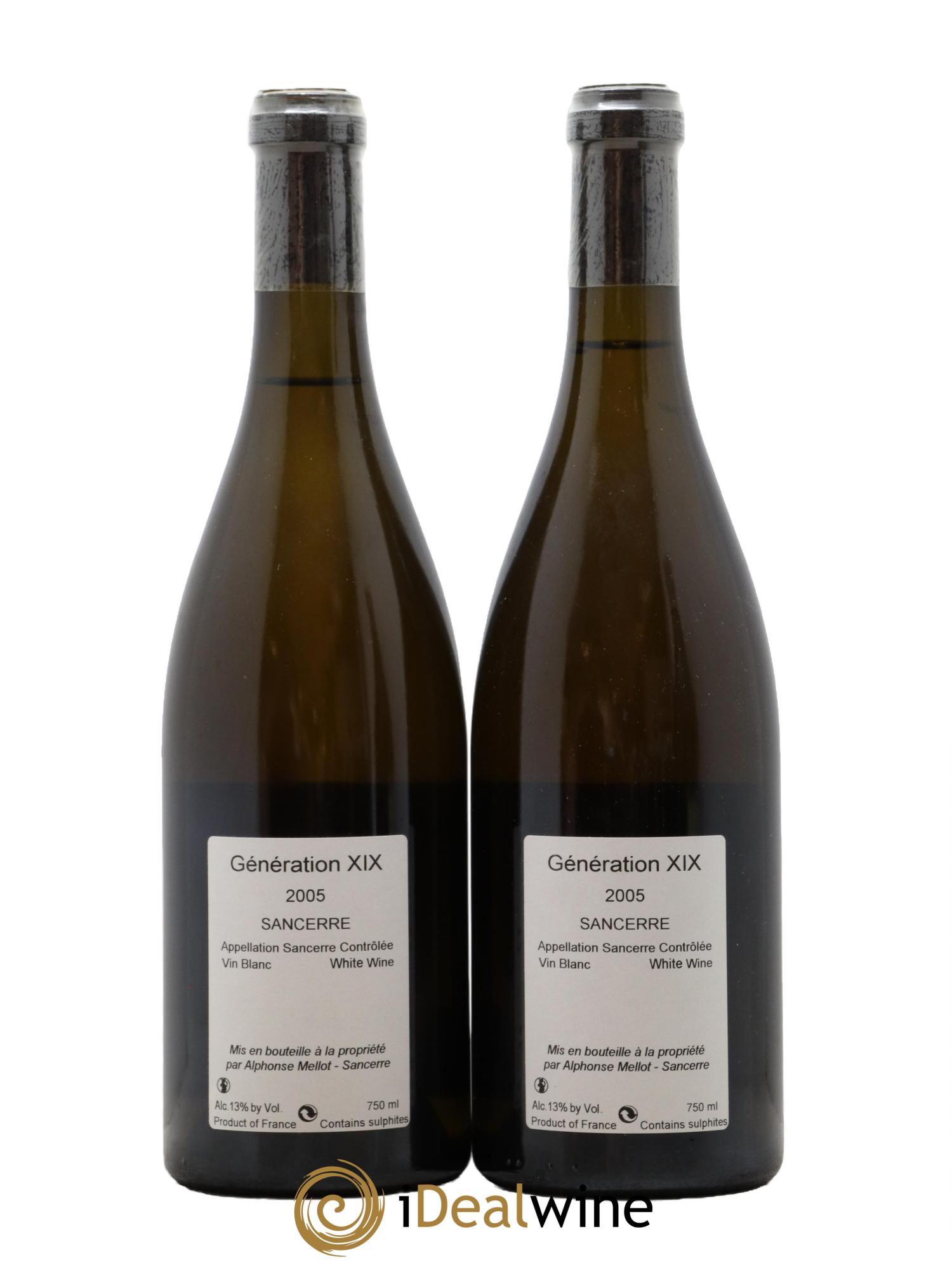 Sancerre Génération XIX Alphonse Mellot 2005 - Lot of 2 bottles - 1