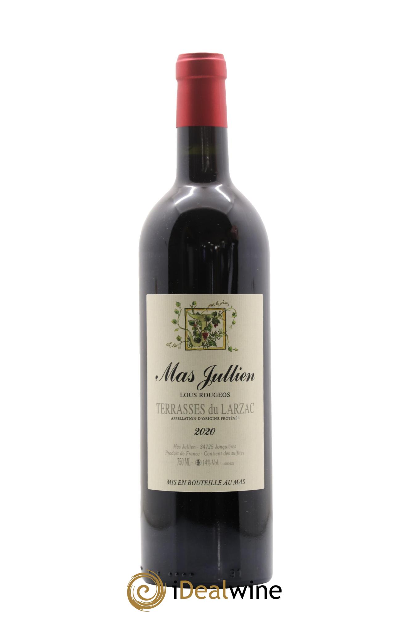 Terrasses du Larzac Mas Jullien Lous Rougeos Olivier Jullien 2020 - Lot de 1 bouteille - 0