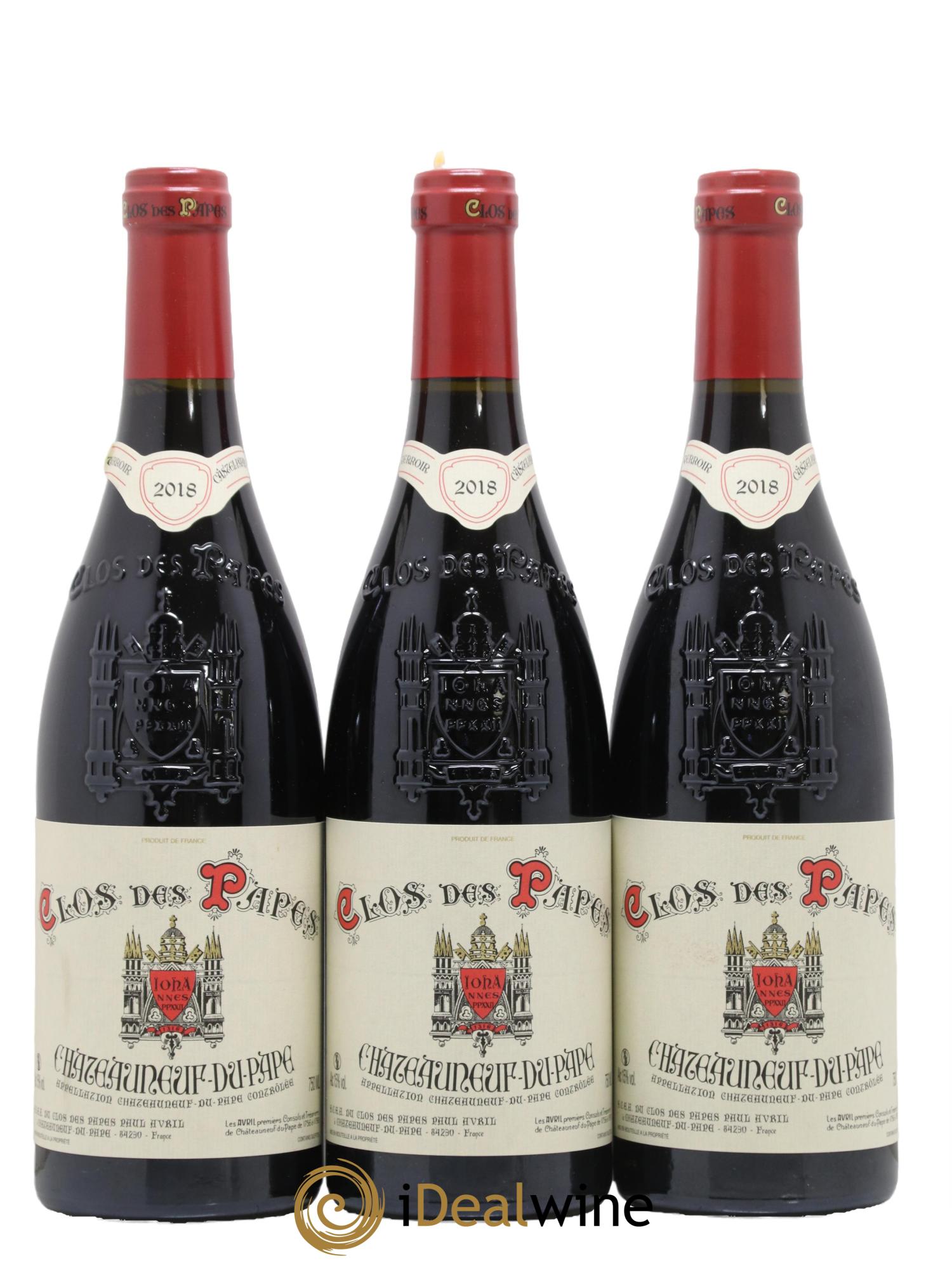 Châteauneuf-du-Pape Clos des Papes - Paul Avril 2018 - Lotto di 3 bottiglie - 0