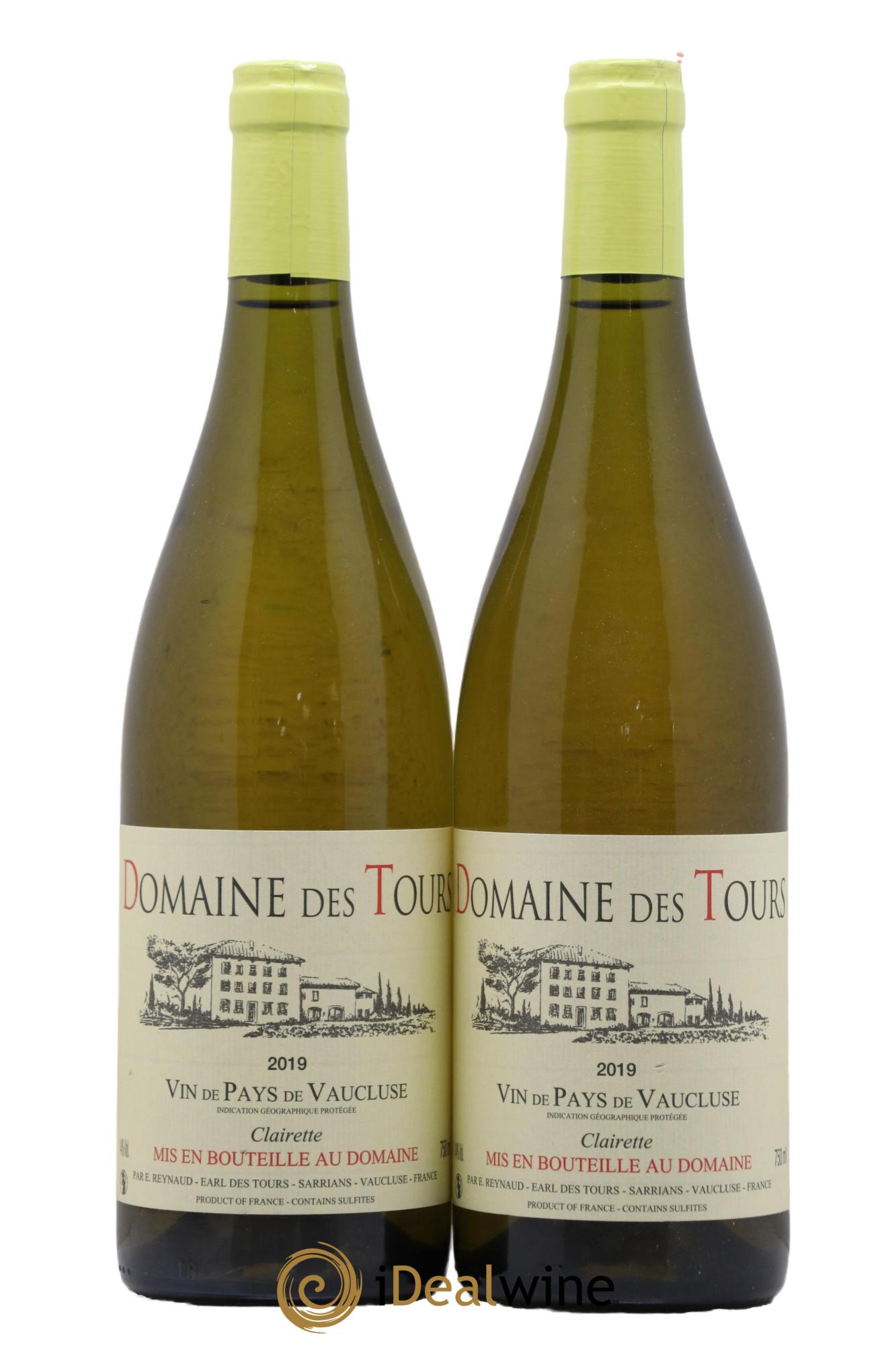 IGP Vaucluse (Vin de Pays de Vaucluse) Domaine des Tours Clairette Emmanuel Reynaud 2019 - Lot de 2 bouteilles - 0