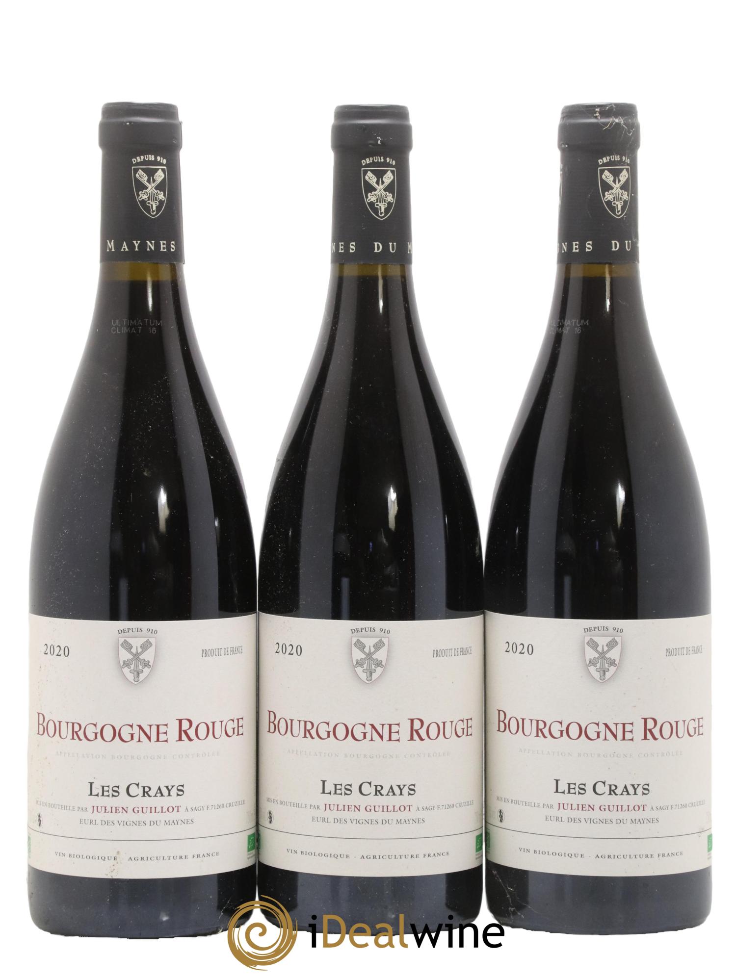 Bourgogne Les Crays Les Vignes du Maynes 2020 - Lot de 3 bouteilles - 0