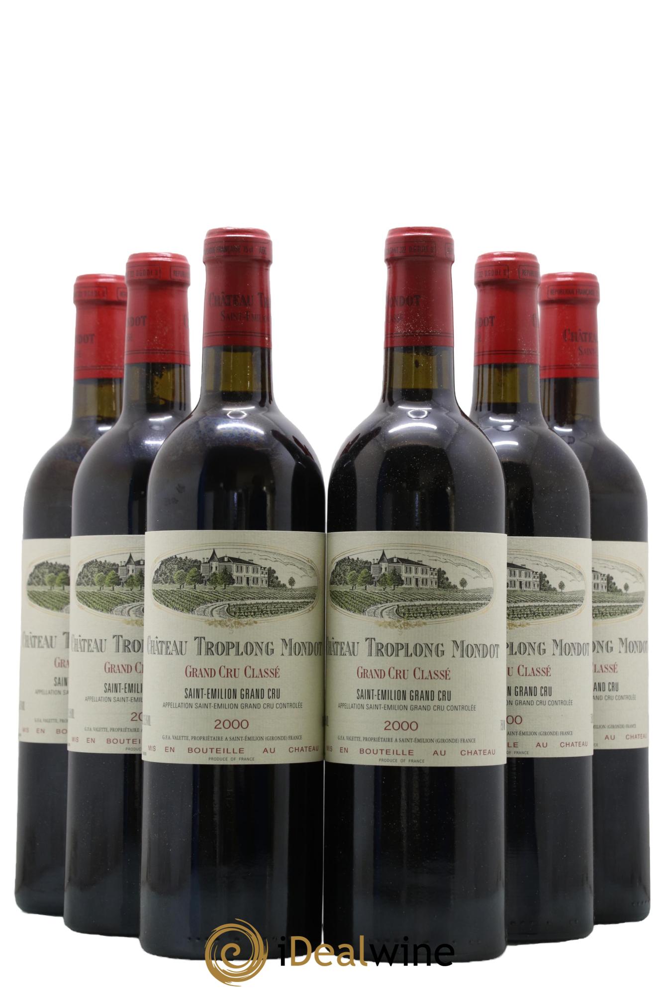 Château Troplong Mondot 1er Grand Cru Classé B 2000 - Lot de 6 bouteilles - 0