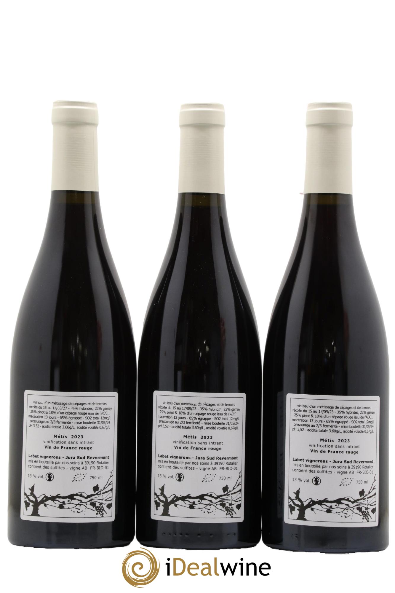 Vin de France Métis Romain - Julien  - Charline Labet 2023 - Lot de 3 bouteilles - 1