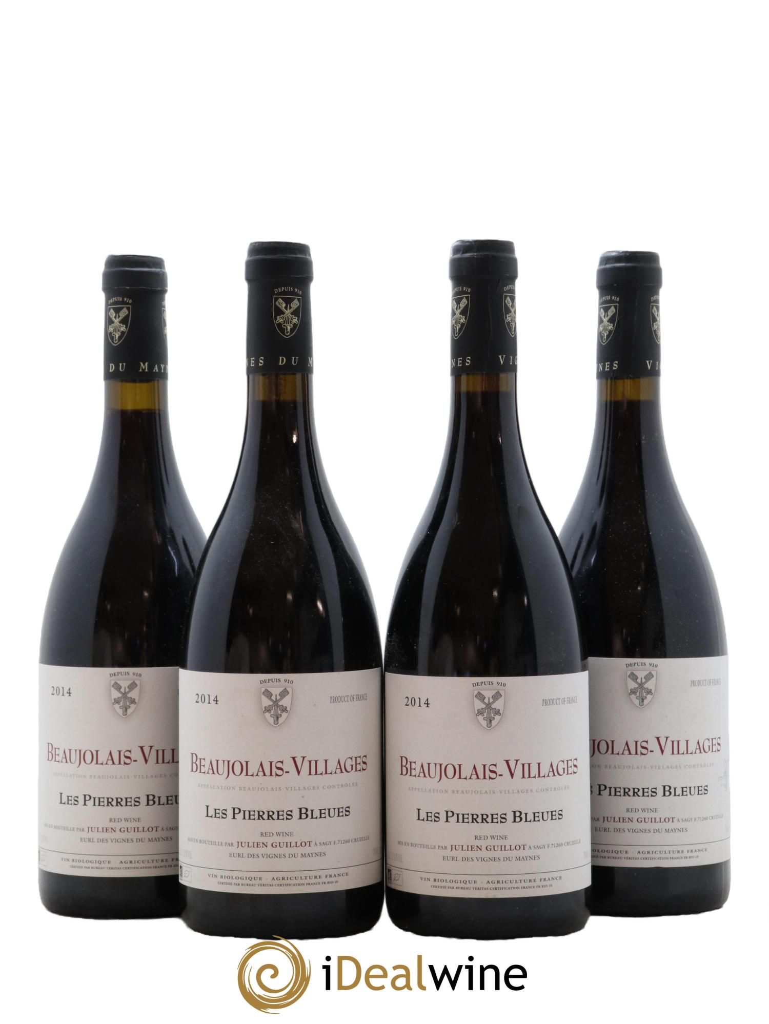 Beaujolais Villages Les Pierres Bleues Julien Guillot 2014 - Lot de 4 bouteilles - 0