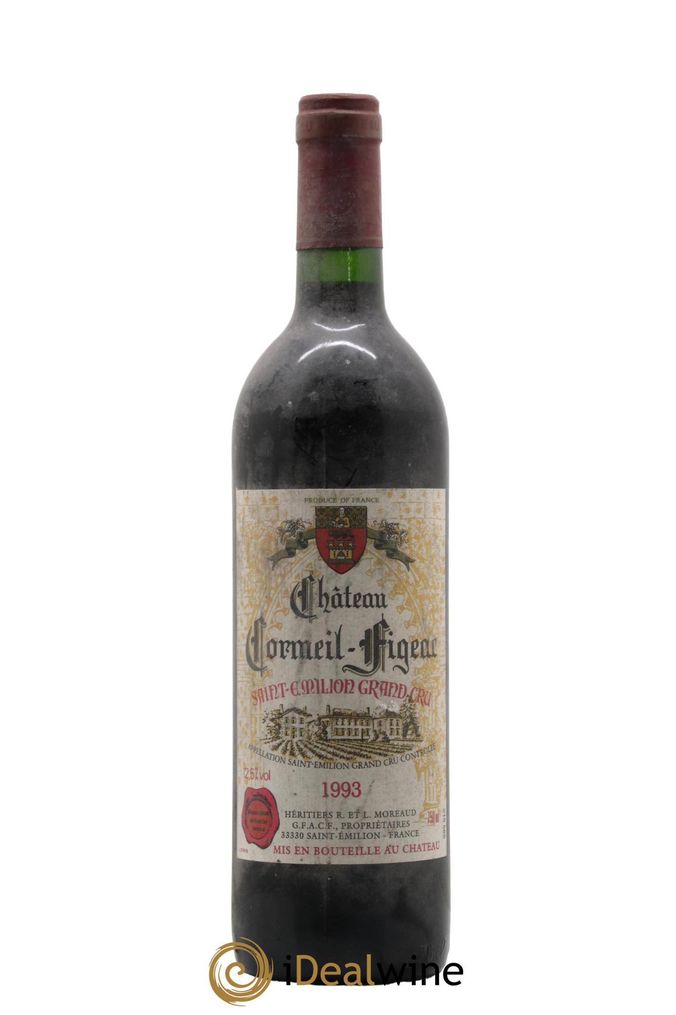 Château Cormeil Figeac 1993 - Lot de 1 bouteille - 0