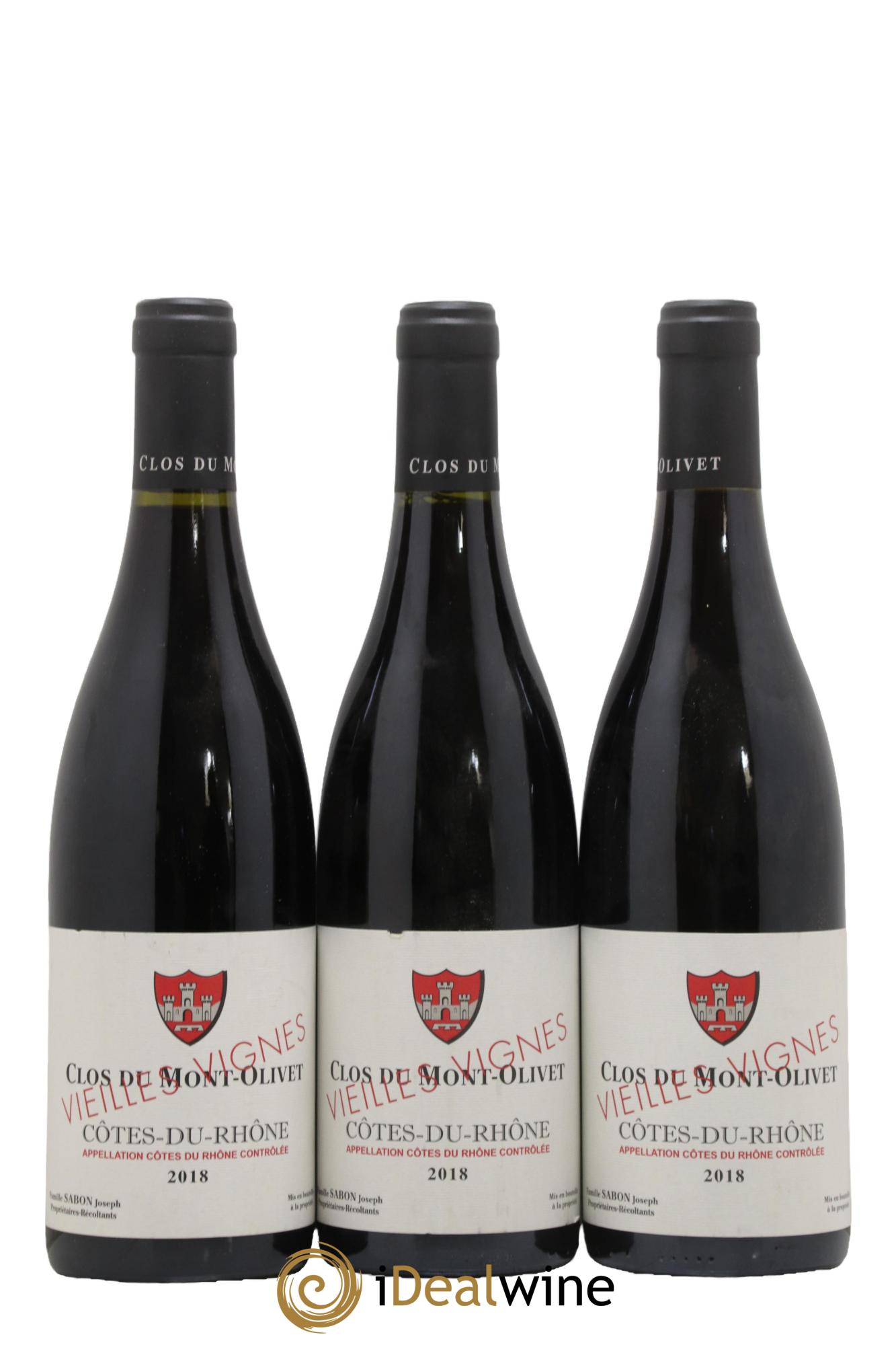 Côtes du Rhône Vieilles Vignes Clos du Mont-Olivet 2018 - Posten von 3 Flaschen - 0