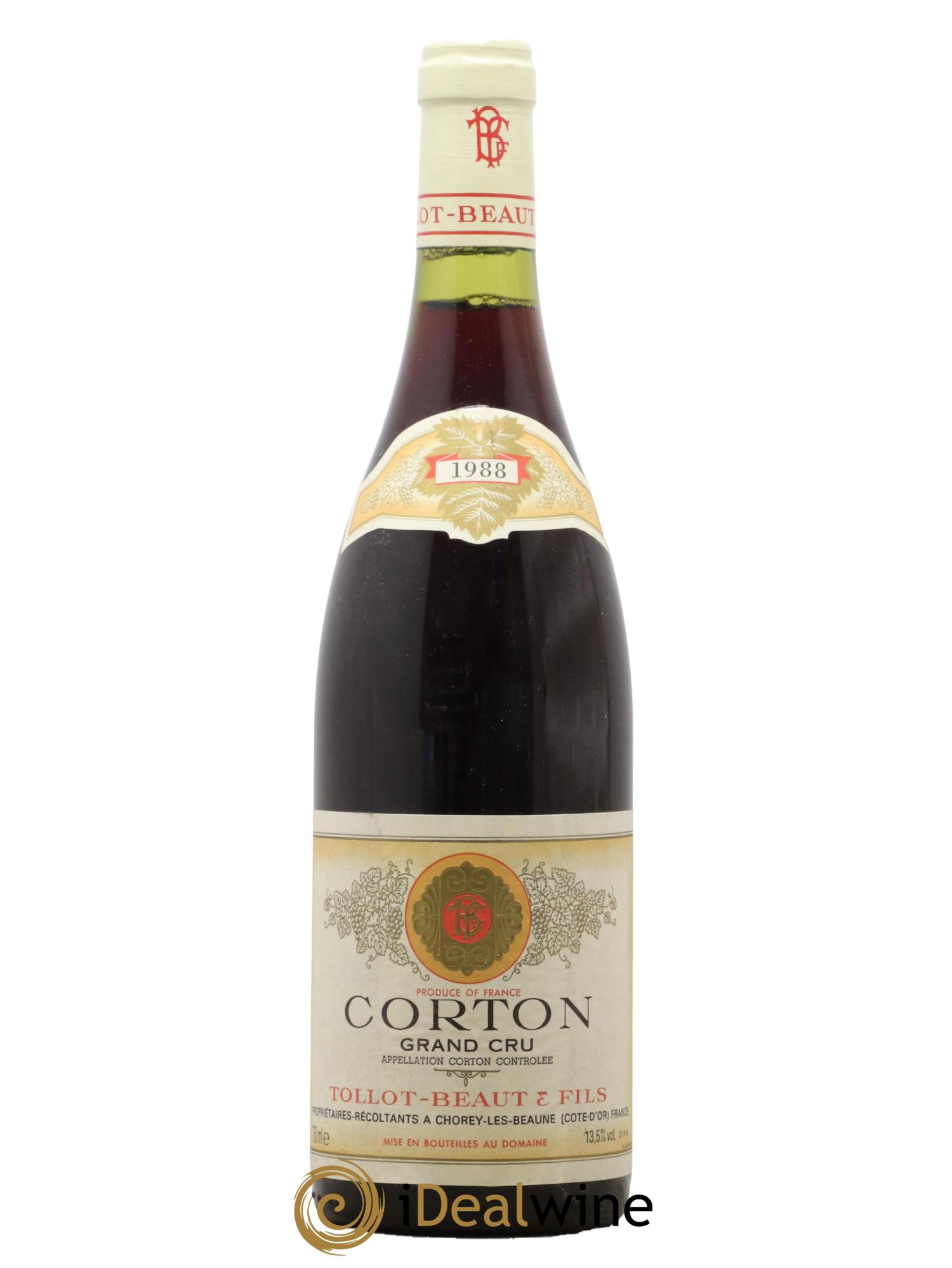 Corton Grand Cru Tollot Beaut (Domaine) 1988 - Lot of 1 bottle - 0