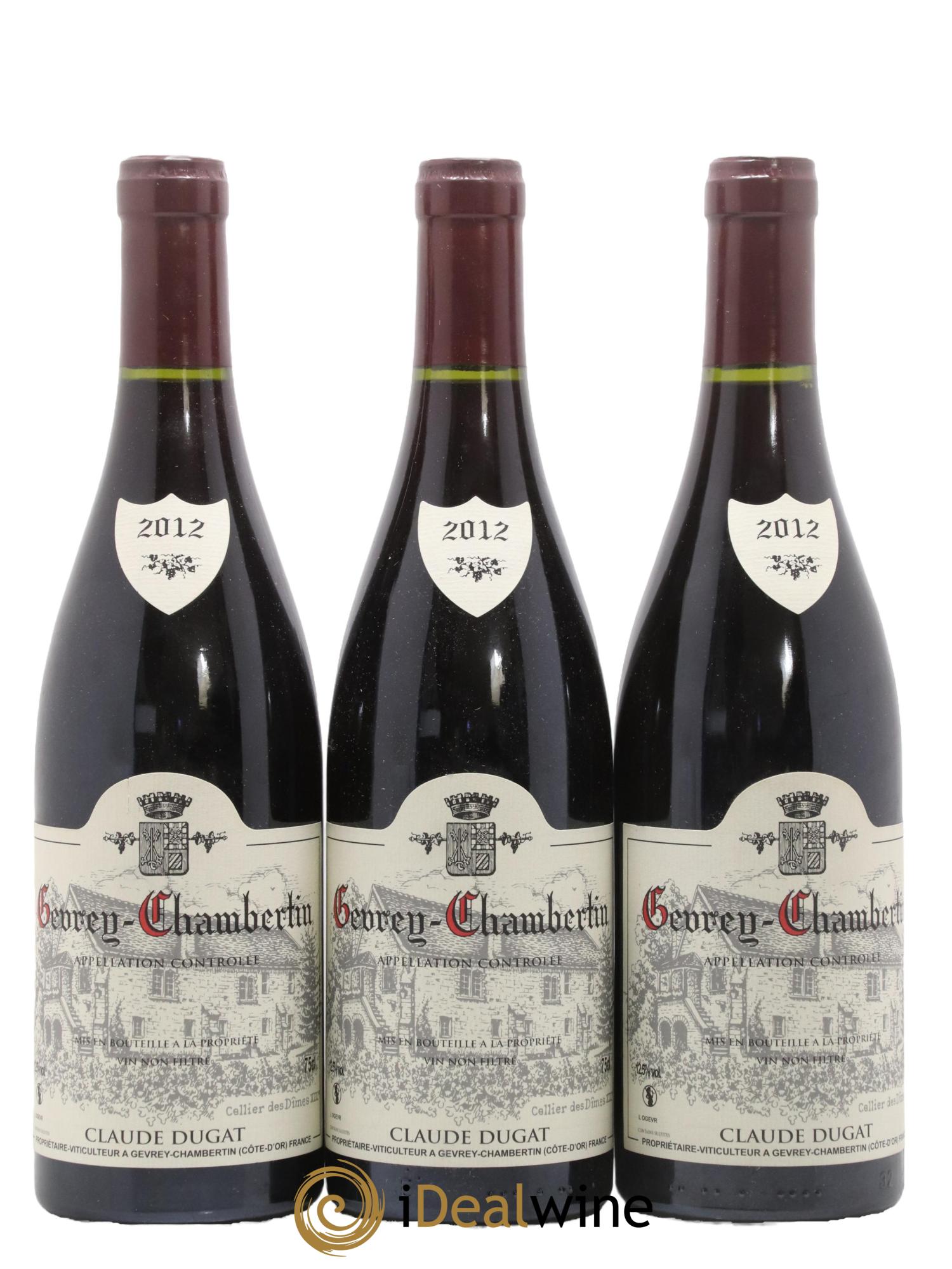 Gevrey-Chambertin Claude Dugat 2012 - Lot de 3 bouteilles - 0