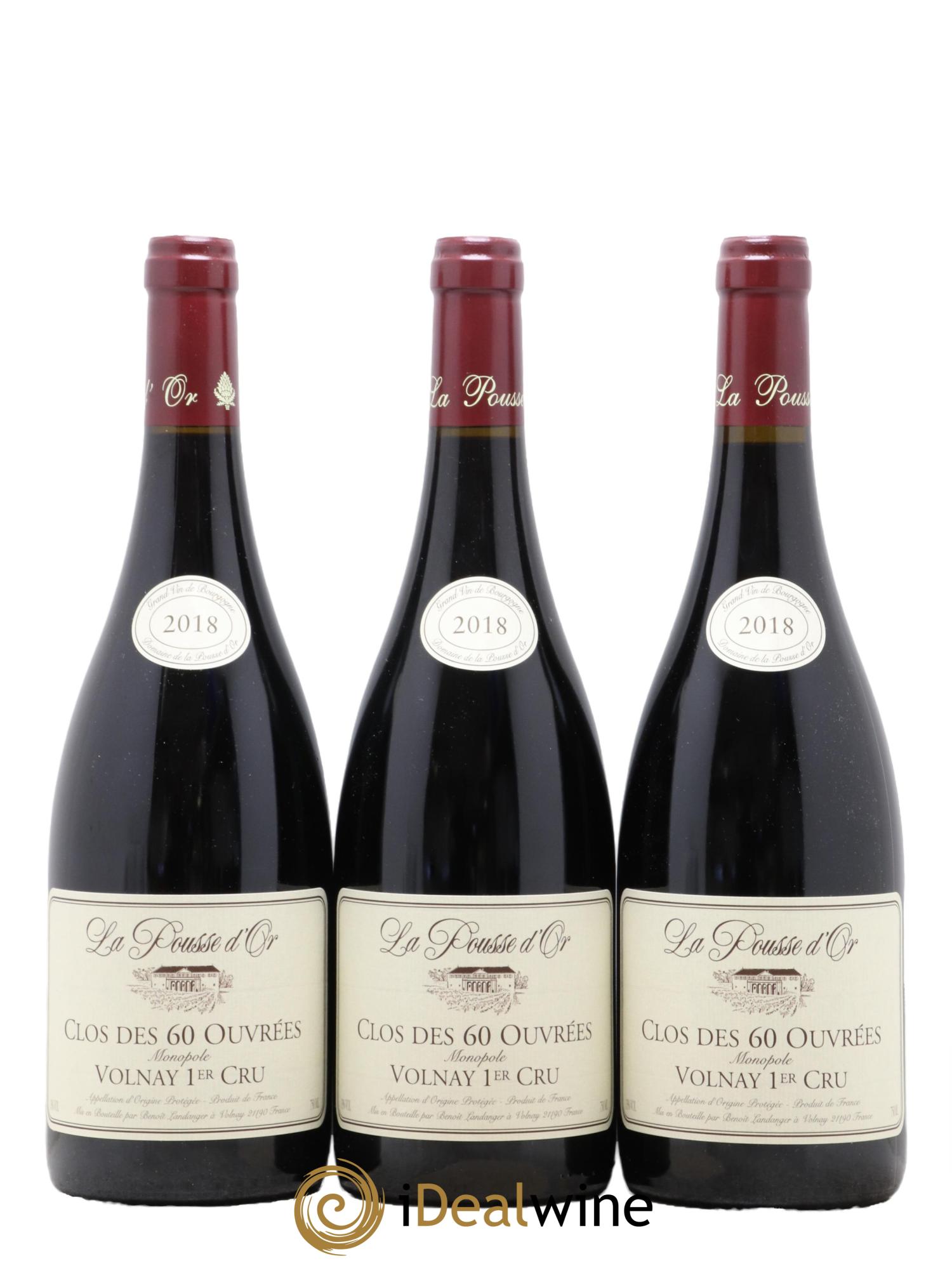 Volnay 1er Cru Clos des 60 ouvrées La Pousse d'Or (Domaine de) 2018 - Lot de 3 bouteilles - 0