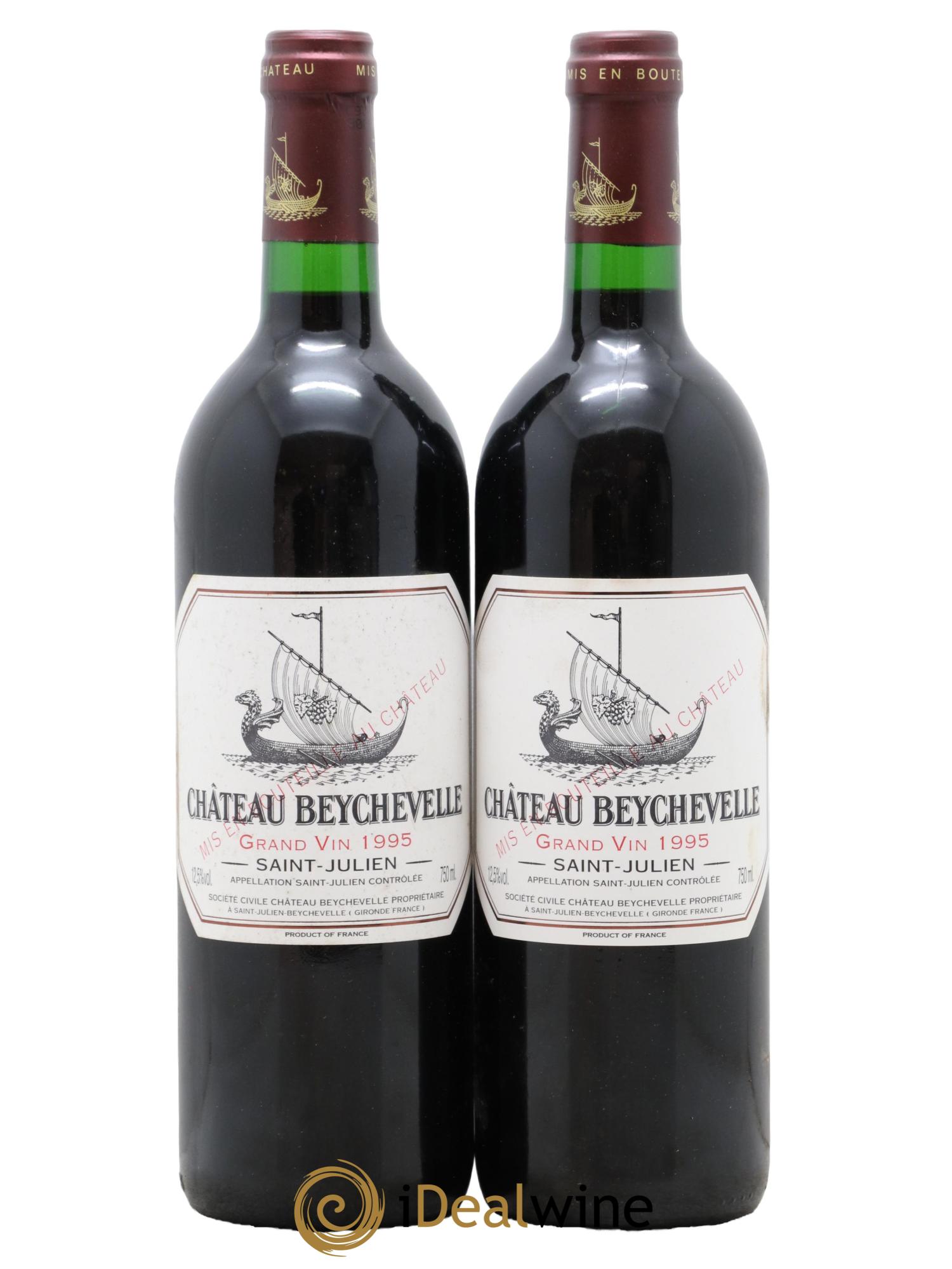 Château Beychevelle 4ème Grand Cru Classé  1995 - Lot de 2 bouteilles - 0