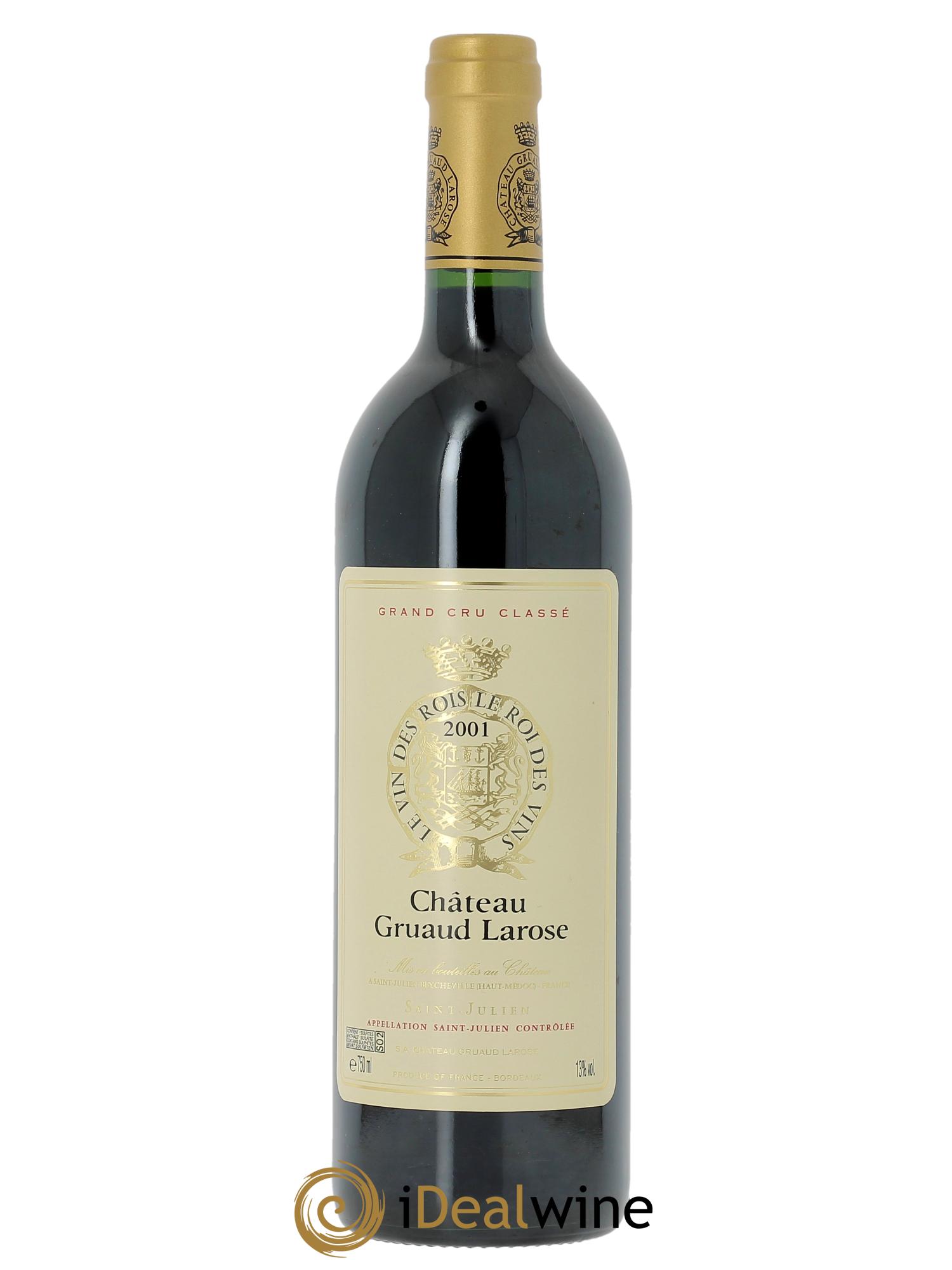 Château Gruaud Larose 2ème Grand Cru Classé (Original-holzkiste ab 12 bts) 2001 - Posten von 1 Flasche - 0