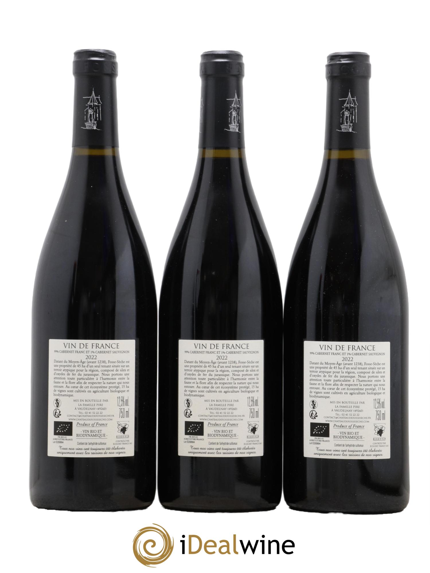 Vin de France Eolithe Château de Fosse-Sèche 2022 - Lot de 3 bouteilles - 1