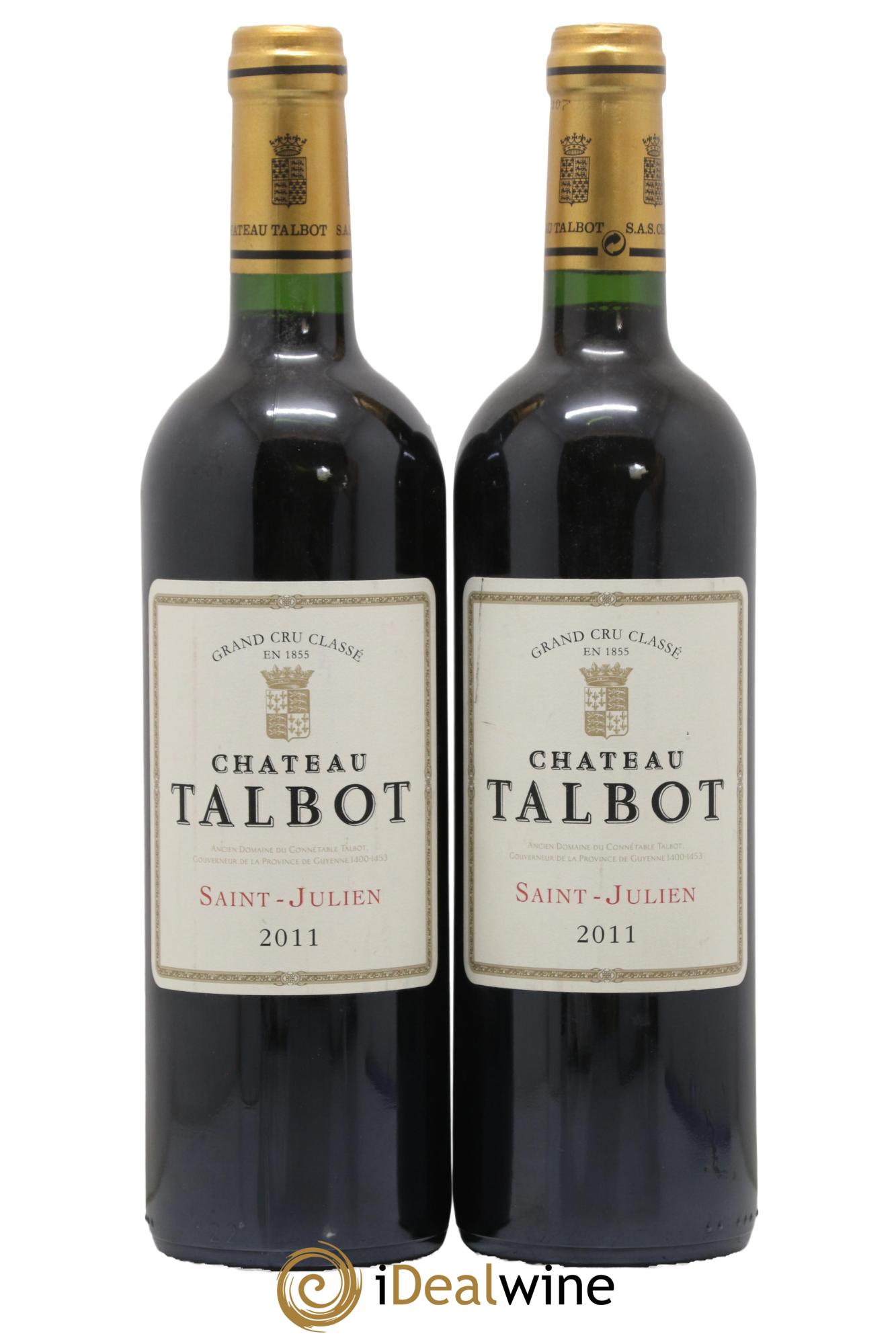 Château Talbot 4ème Grand Cru Classé  2011 - Lotto di 2 bottiglie - 0